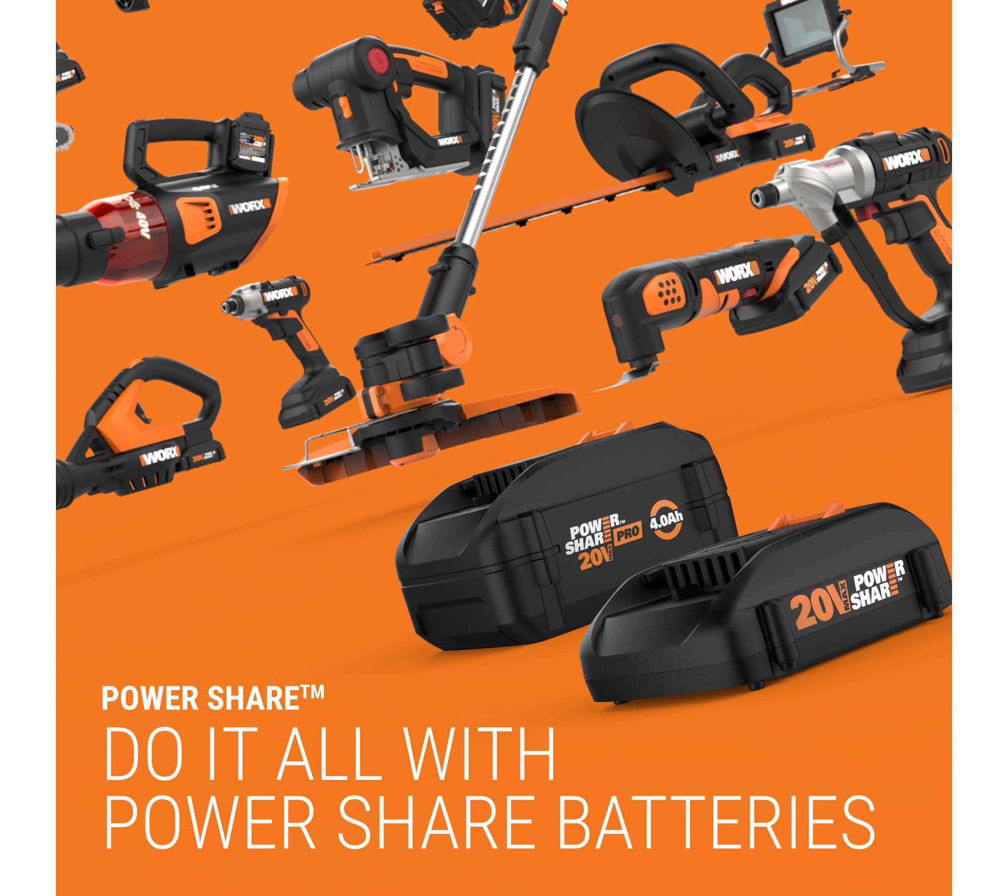 Worx Nitro 40V Power Share Cordless 16 Chainsaw with Brushless Motor WG385