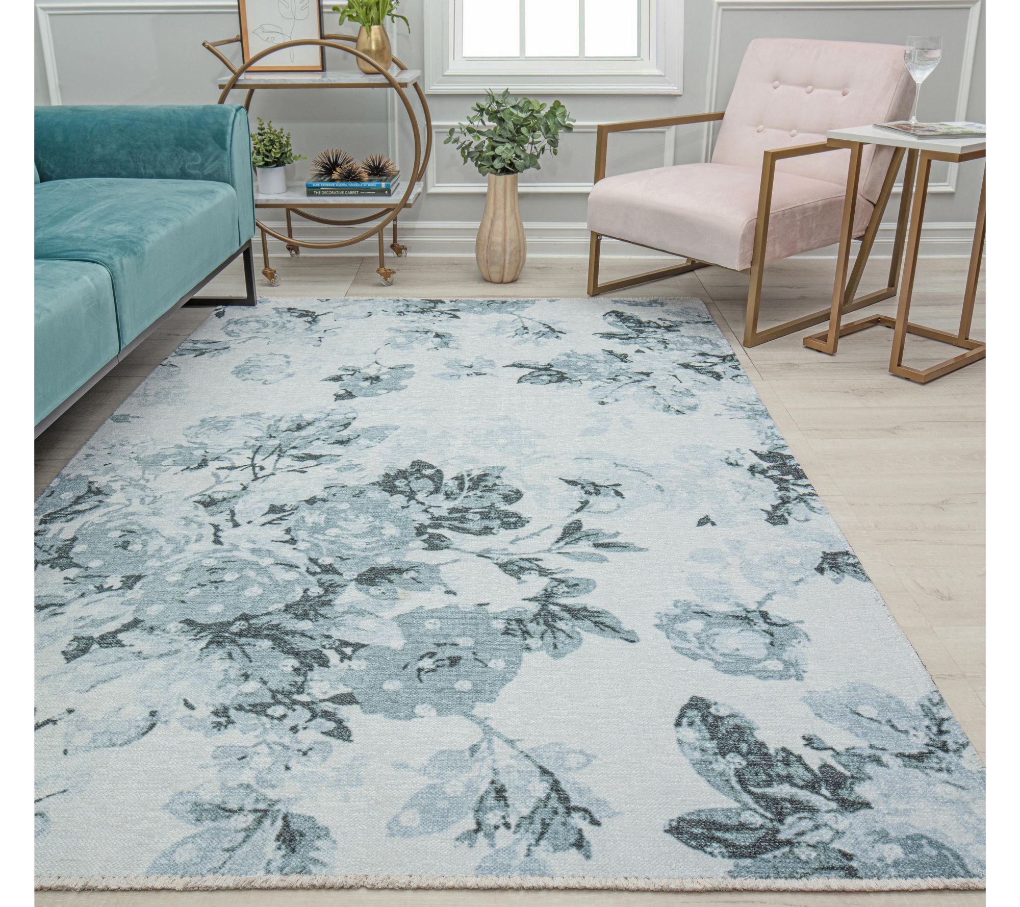 Isaac Mizrahi Serafina Botanical Blue 2' x 8' R unner