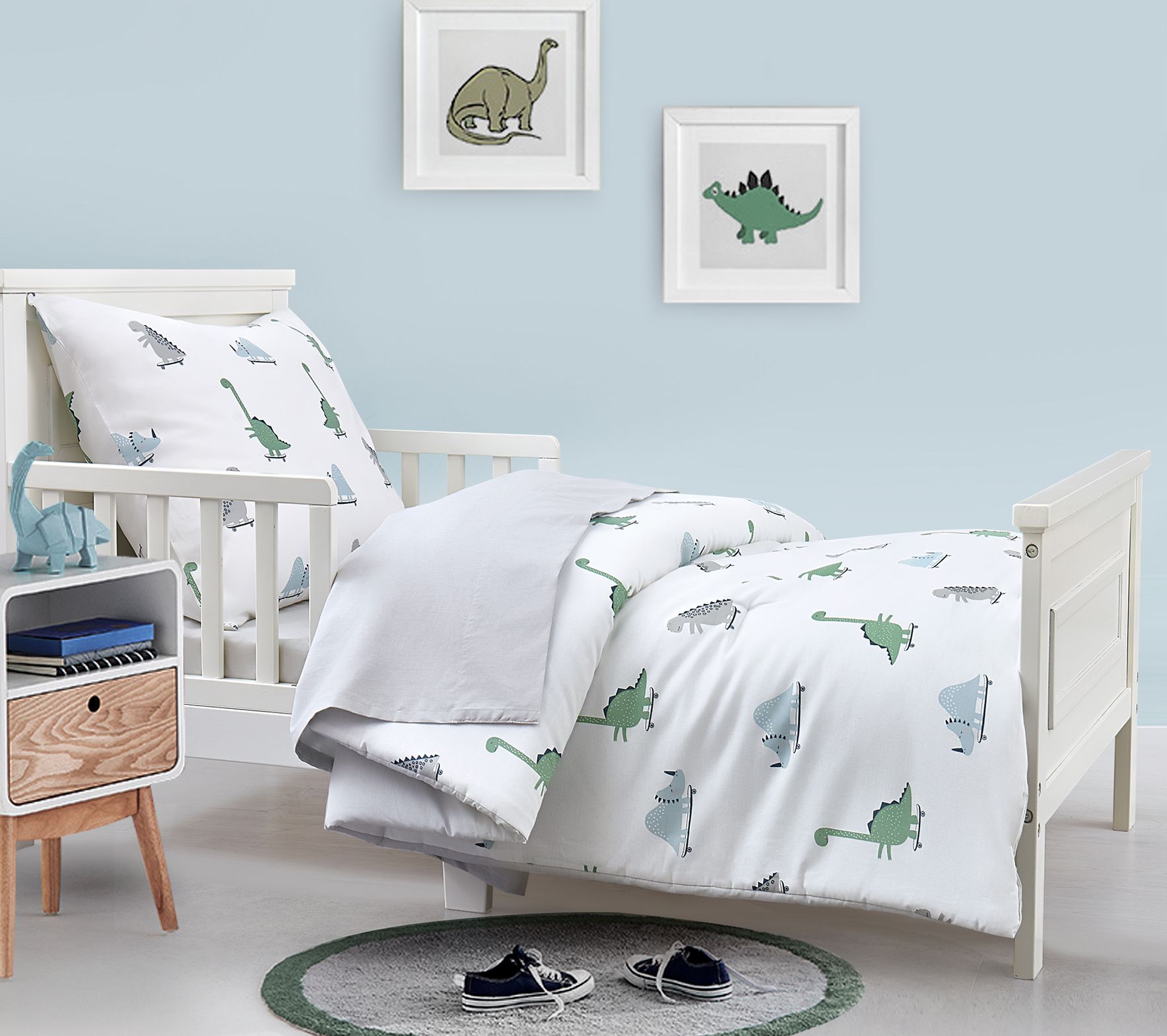 Hello Spud Dinosaurs Toddler 4 piece Cotton Comorter Set - QVC.com