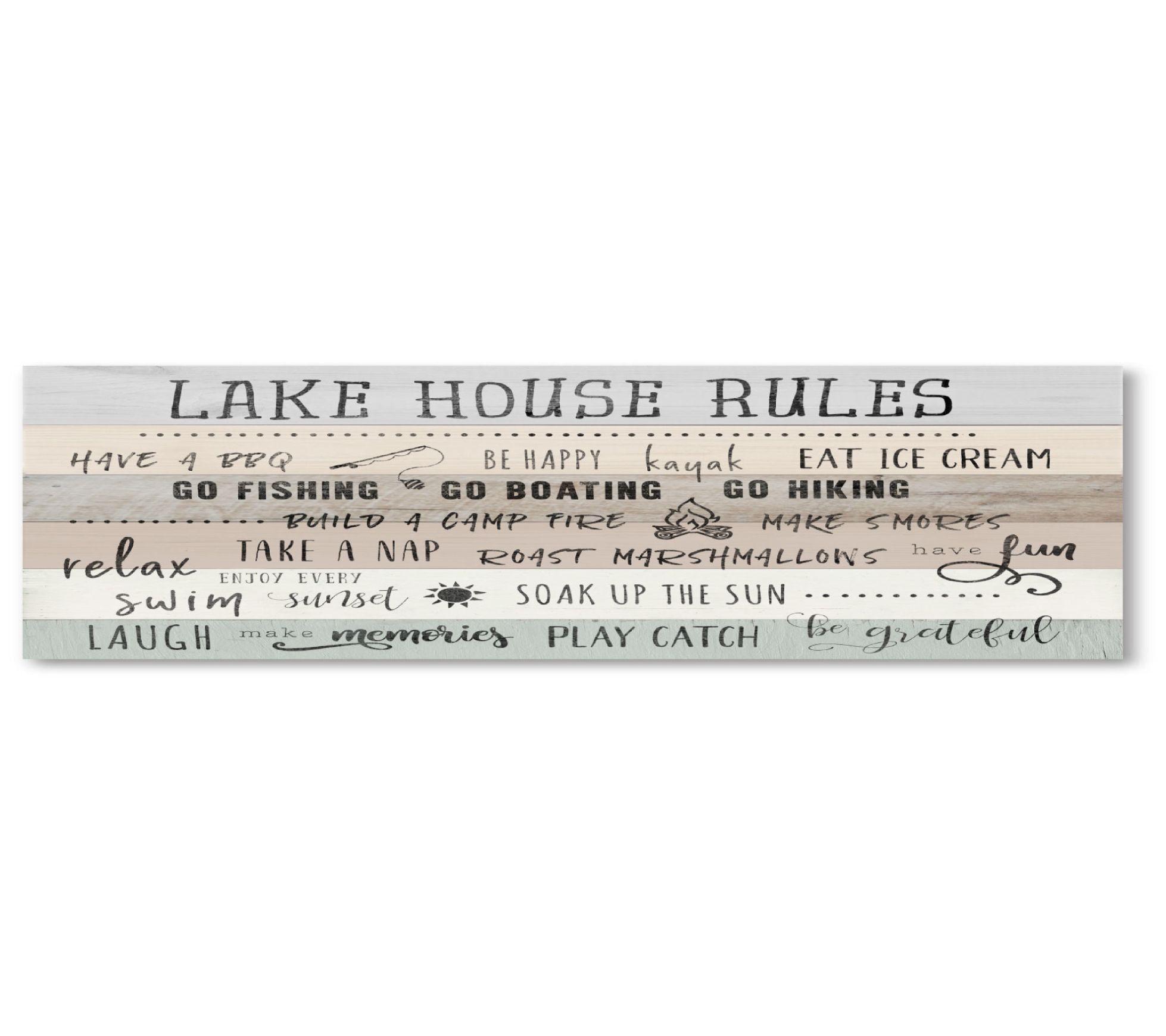 Courtside Market Lake House Rules 6" x 24" Wooden Panel