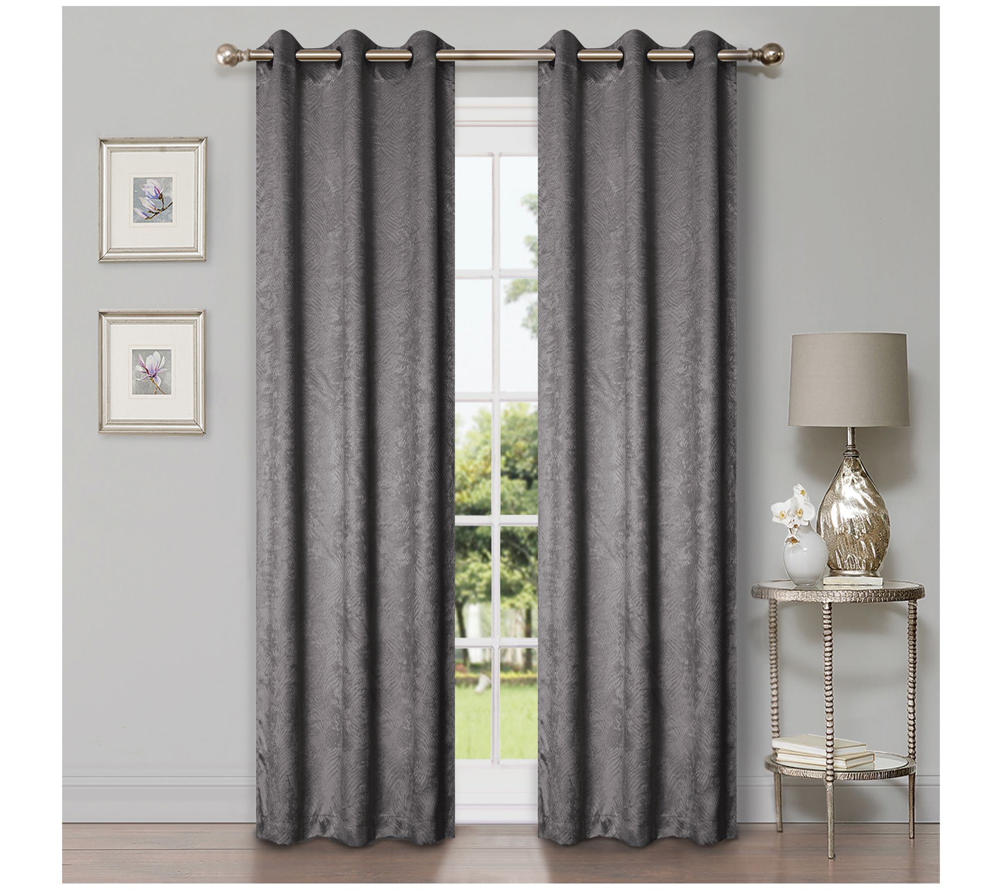 Superior Modern Geometric Waves Blackout Curtain Set, 42X96