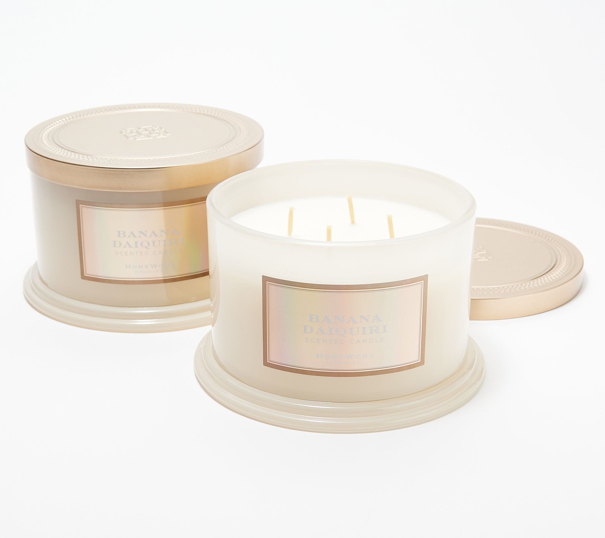 "As Is" HomeWorx by Slatkin & Co. S/2 Banana Daiquiri Candle