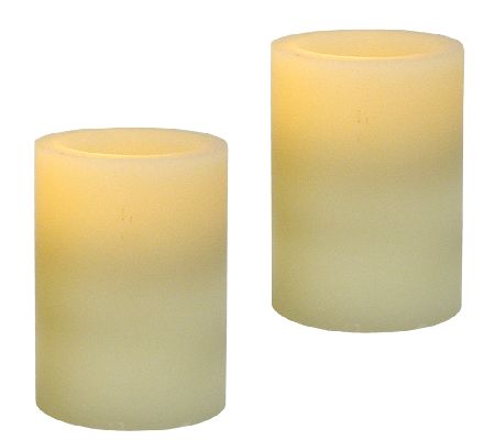 Pacific Accents Set of 2 3x4 Flat Top Wax Candles