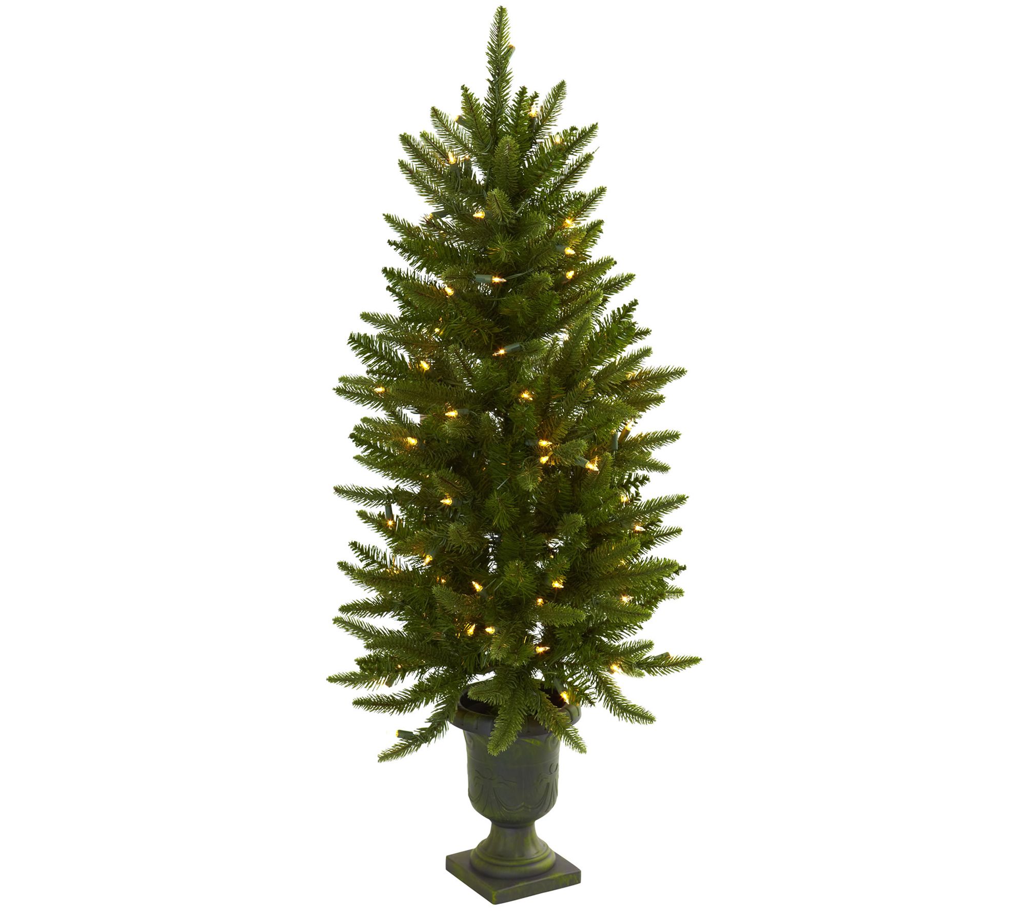 4' Christmas Tree with Urn & Clear Lights by Nearly Natural