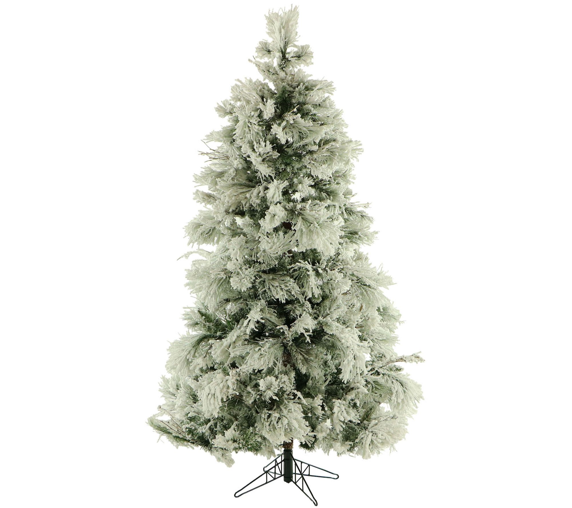 Fraser Hill Farm 7.5' Flocked Snowy Pine Christmas Tree