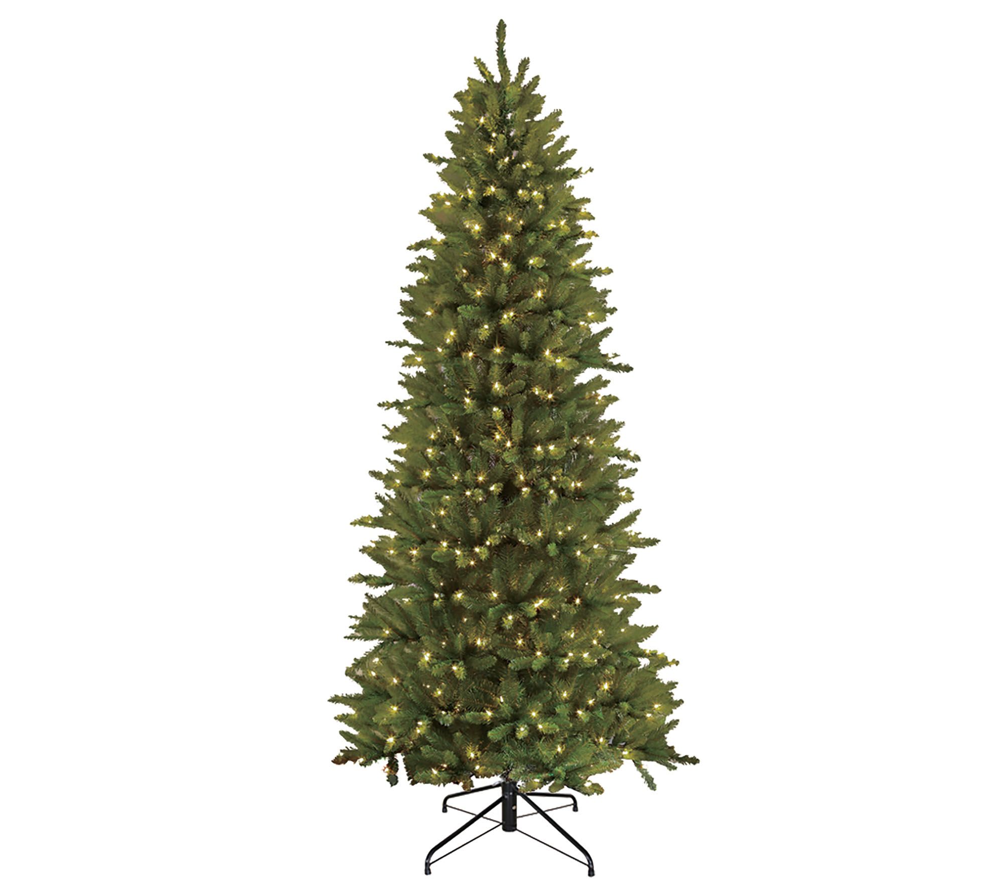 Puleo International 7.5' Pre-Lit Slim FranklinFir Tree - QVC.com