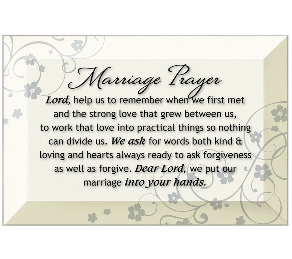 Dexsa Marriage Prayer Beveled Glass Plaque withEasel