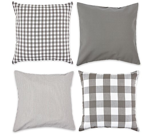 Design Imports Assorted Pillow Covers S/4