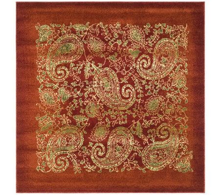 Lyndhurst 6' x 6' Paisley Life Power Loomed Square Rug