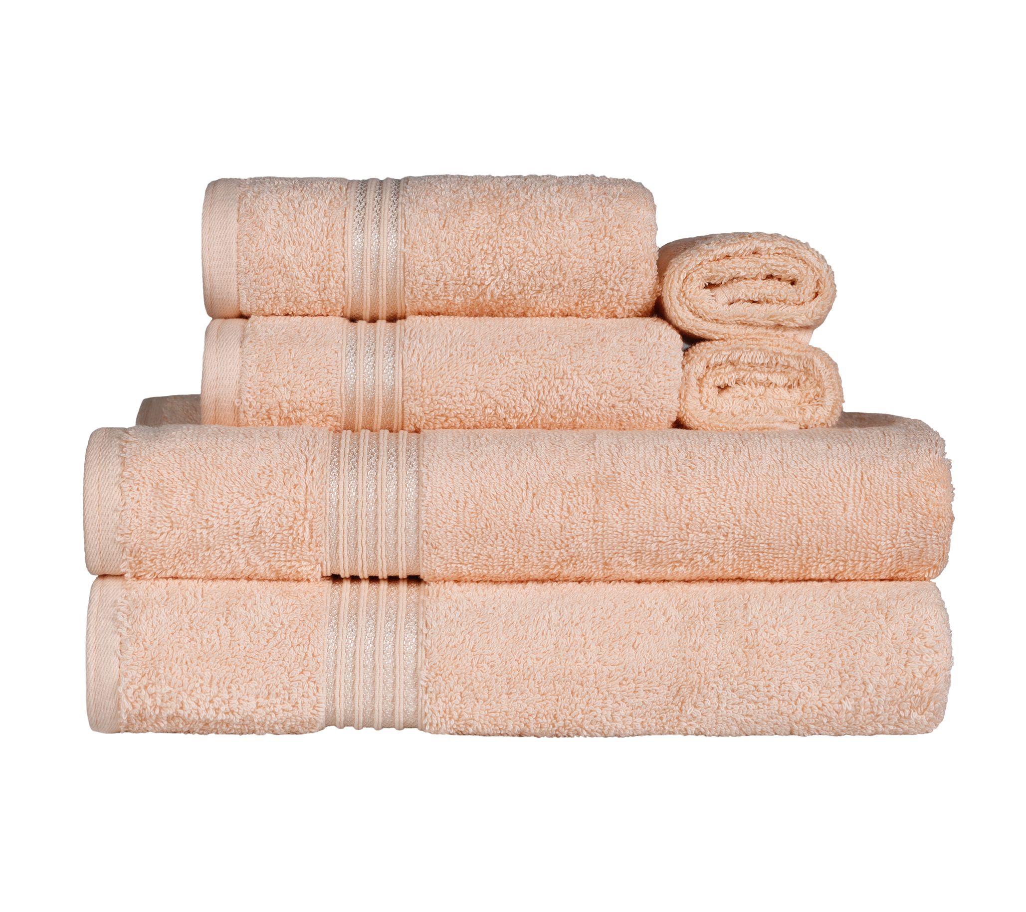 Superior 4-Piece Egyptian Cotton Bath Towel Set, Pink, 2 PC Set