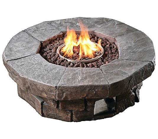 Teamson Home Outdoor Round Propane Gas, Qvc Fire Pit