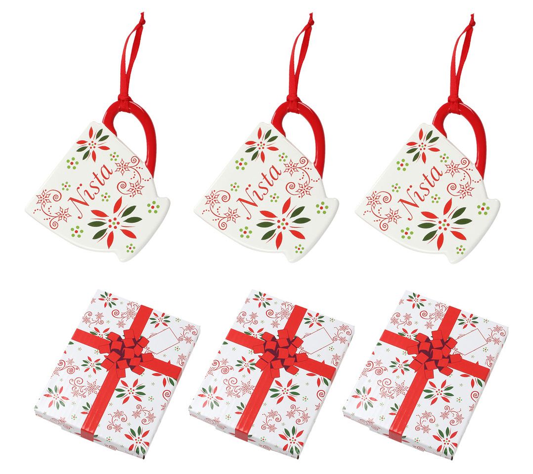 Temp-tations Set of 3 Nista Ornaments with Gift Boxes