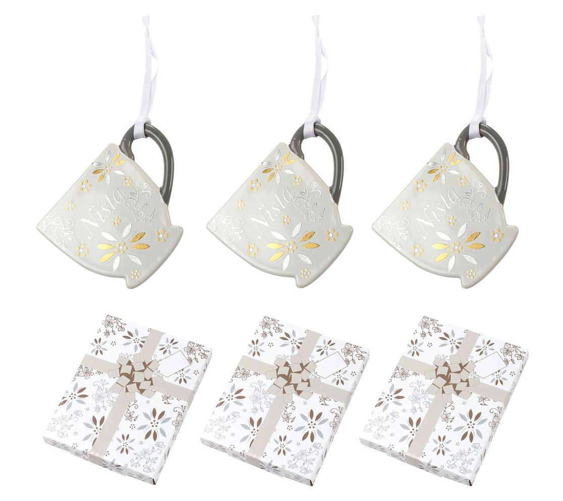 Temp-tations Set of 3 Nista Ornaments with Gift Boxes