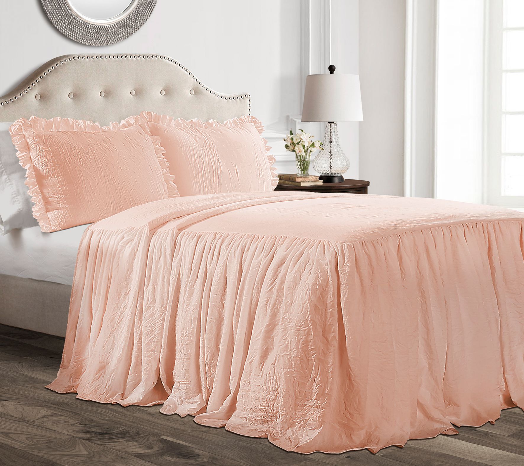 Lush Decor Ruffle Skirt Bedspread 3Pc Set Full