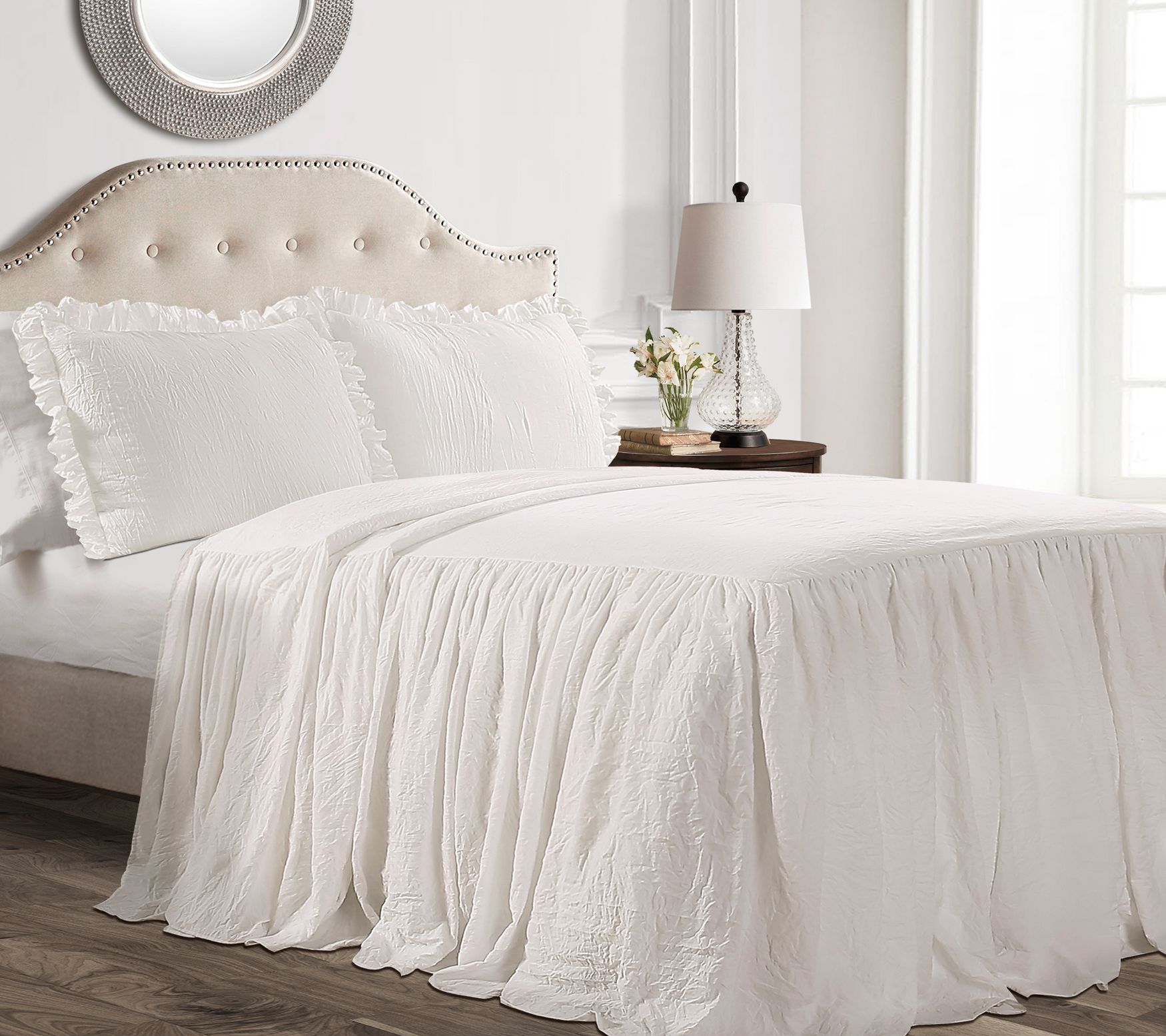 Lush Decor Ruffle Skirt Bedspread 3Pc Set Full