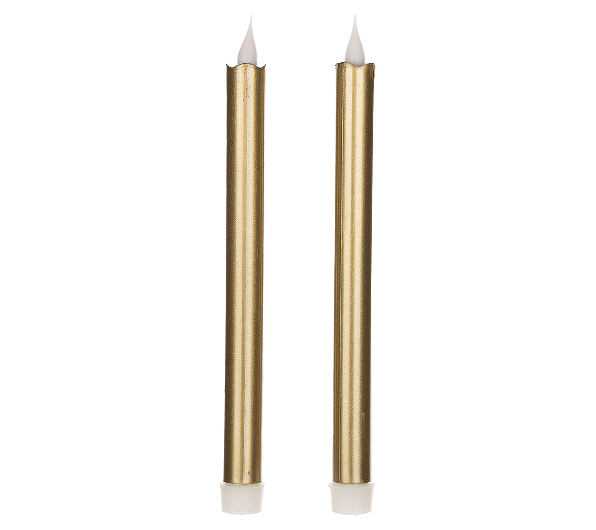 Melrose International 10" Gold LED Taper Candle (Set of 2)