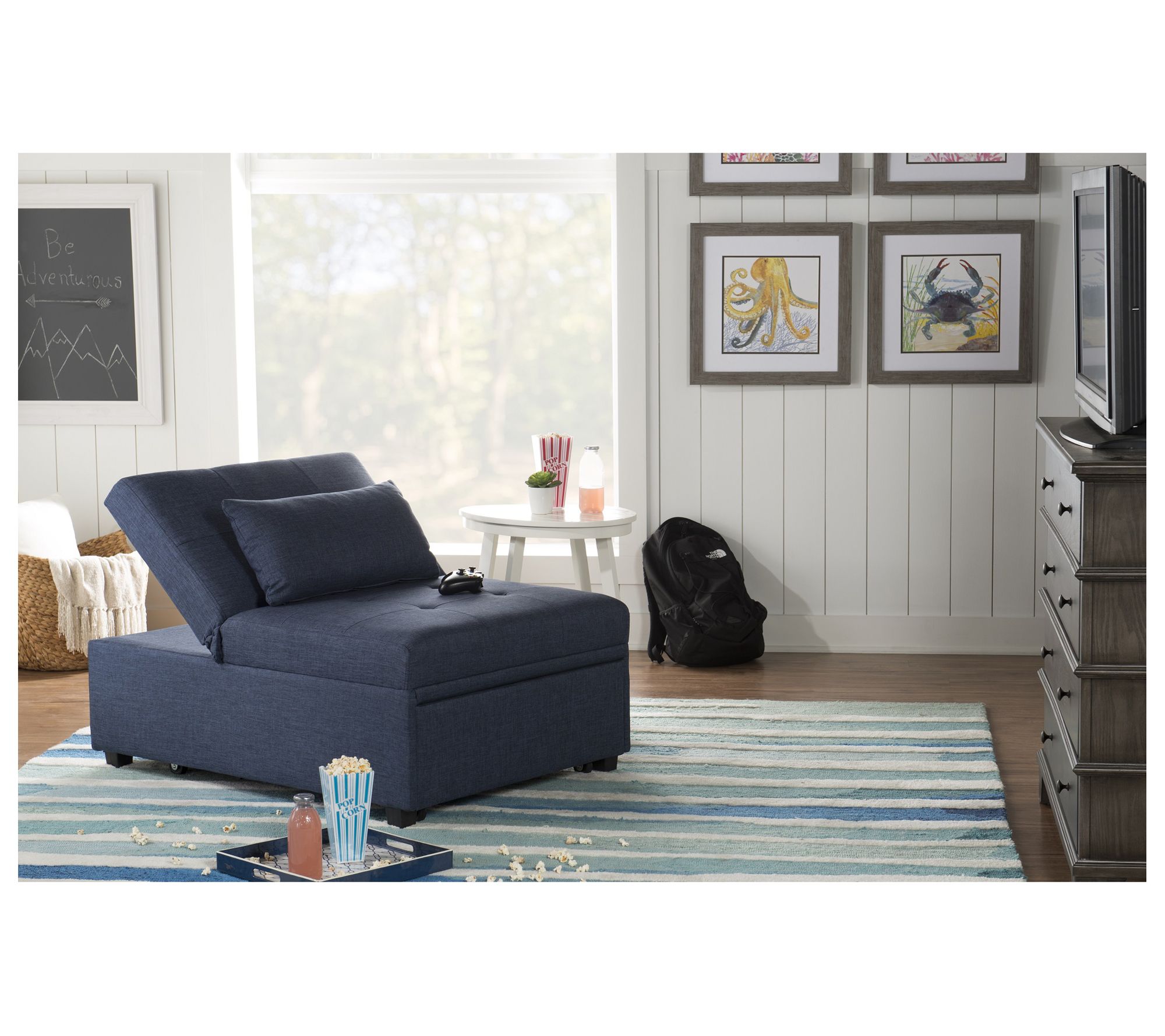 Linon Home Decor Clive  Upholstered ConvertibleSofa Bed