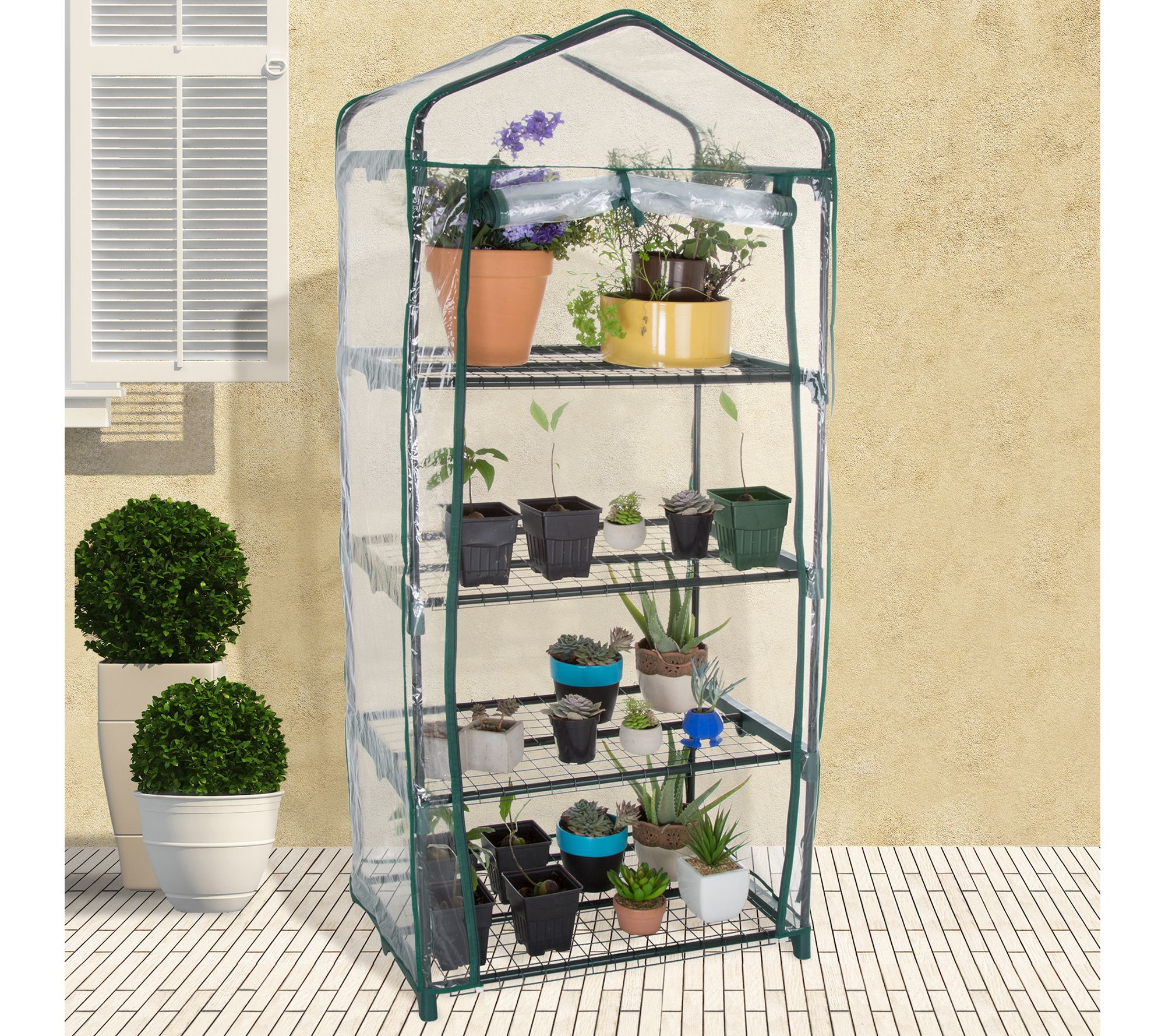 Pure Garden 4 Tier Mini Greenhouse with PVC Cover