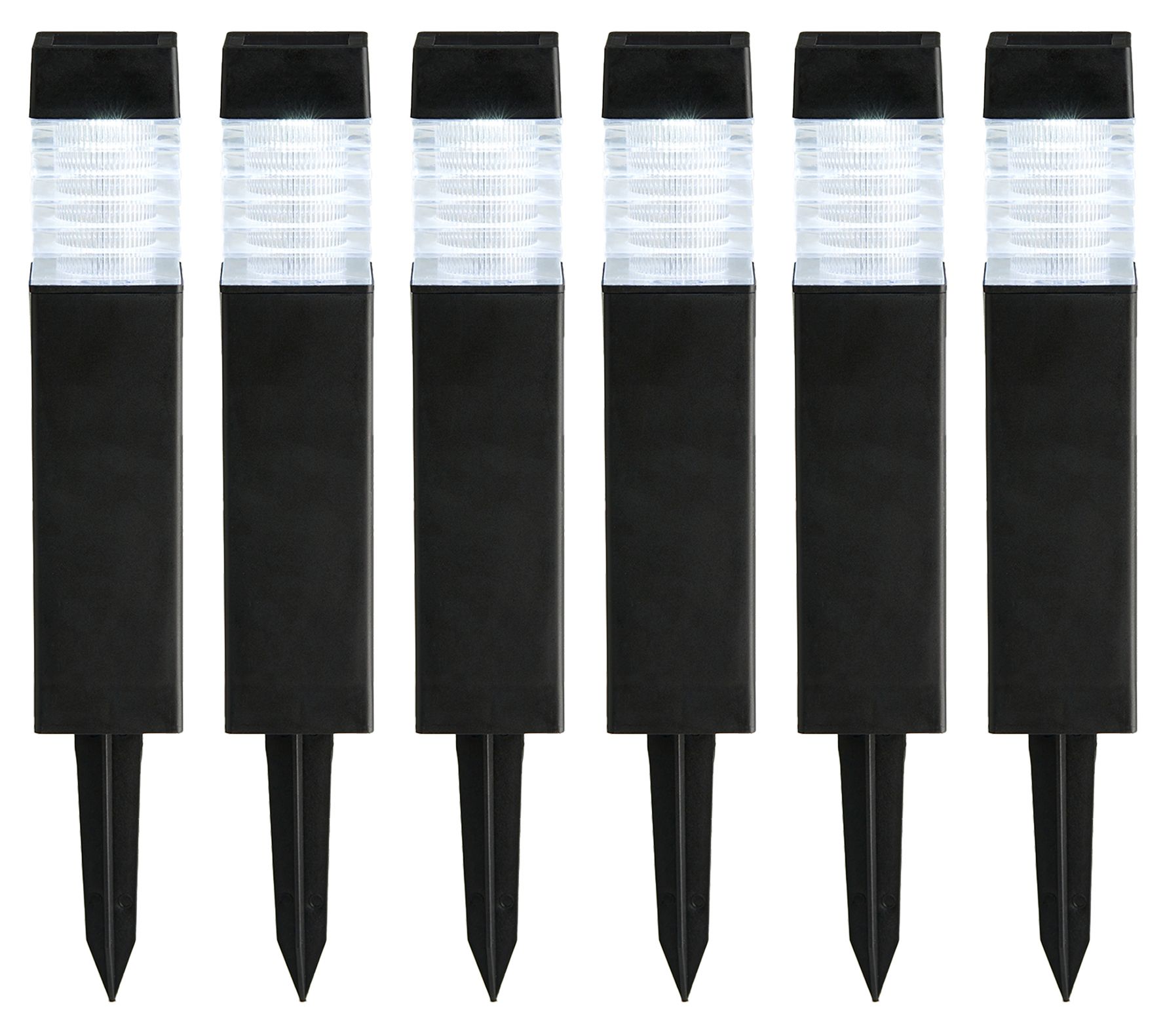 Glitzhome 15" S/6 Solar Powered Texture Pathway  Stake Lights