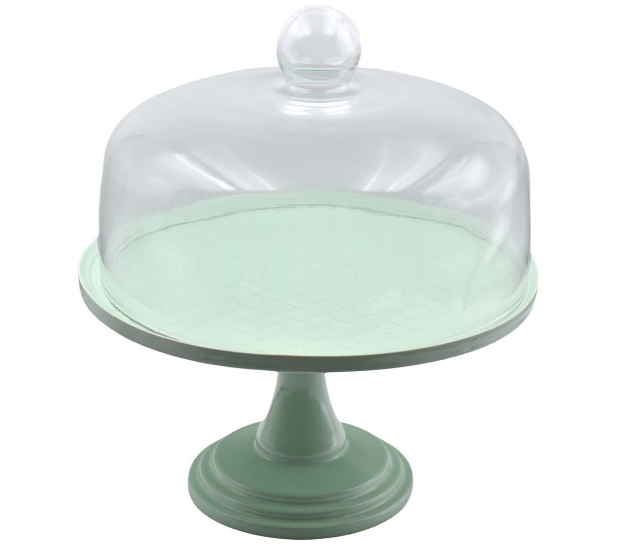 Temp-tations Carved Willow Cake Pedestal with Dome Glass Lid