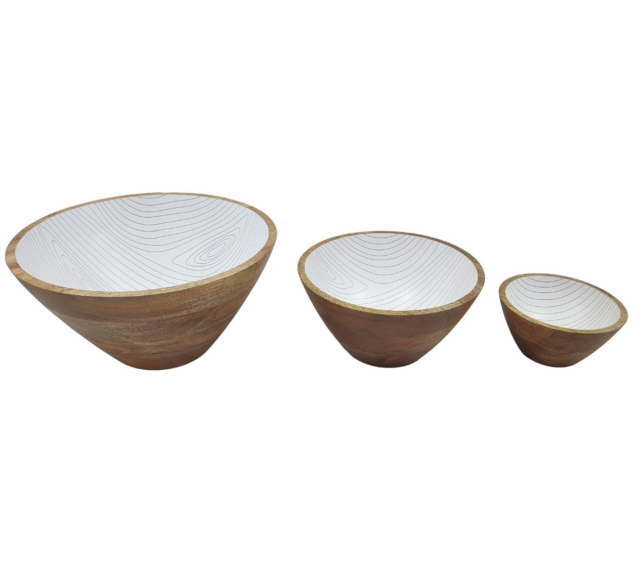 "As Is" Temp-tations Woodland Set of (3) Mango Wood Bowls