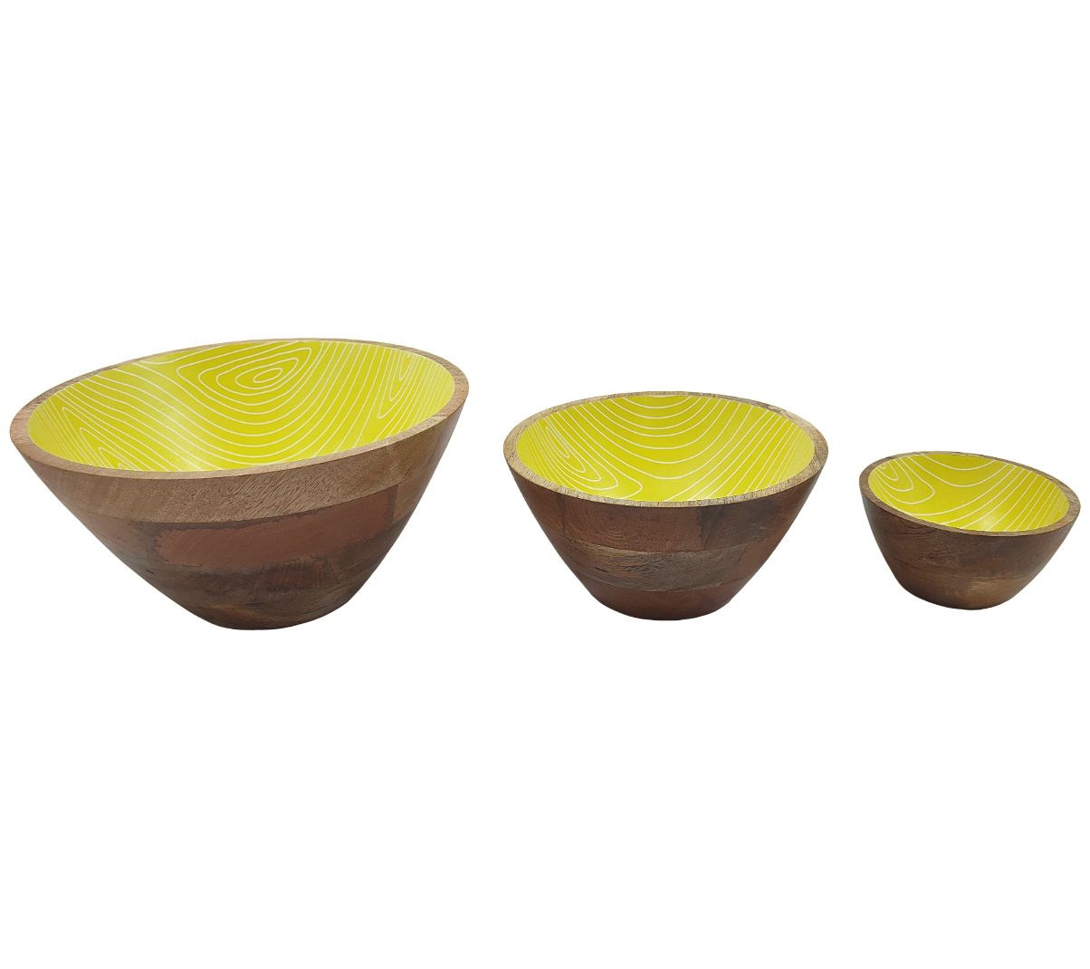 "As Is" Temp-tations Woodland Set of (3) Mango Wood Bowls