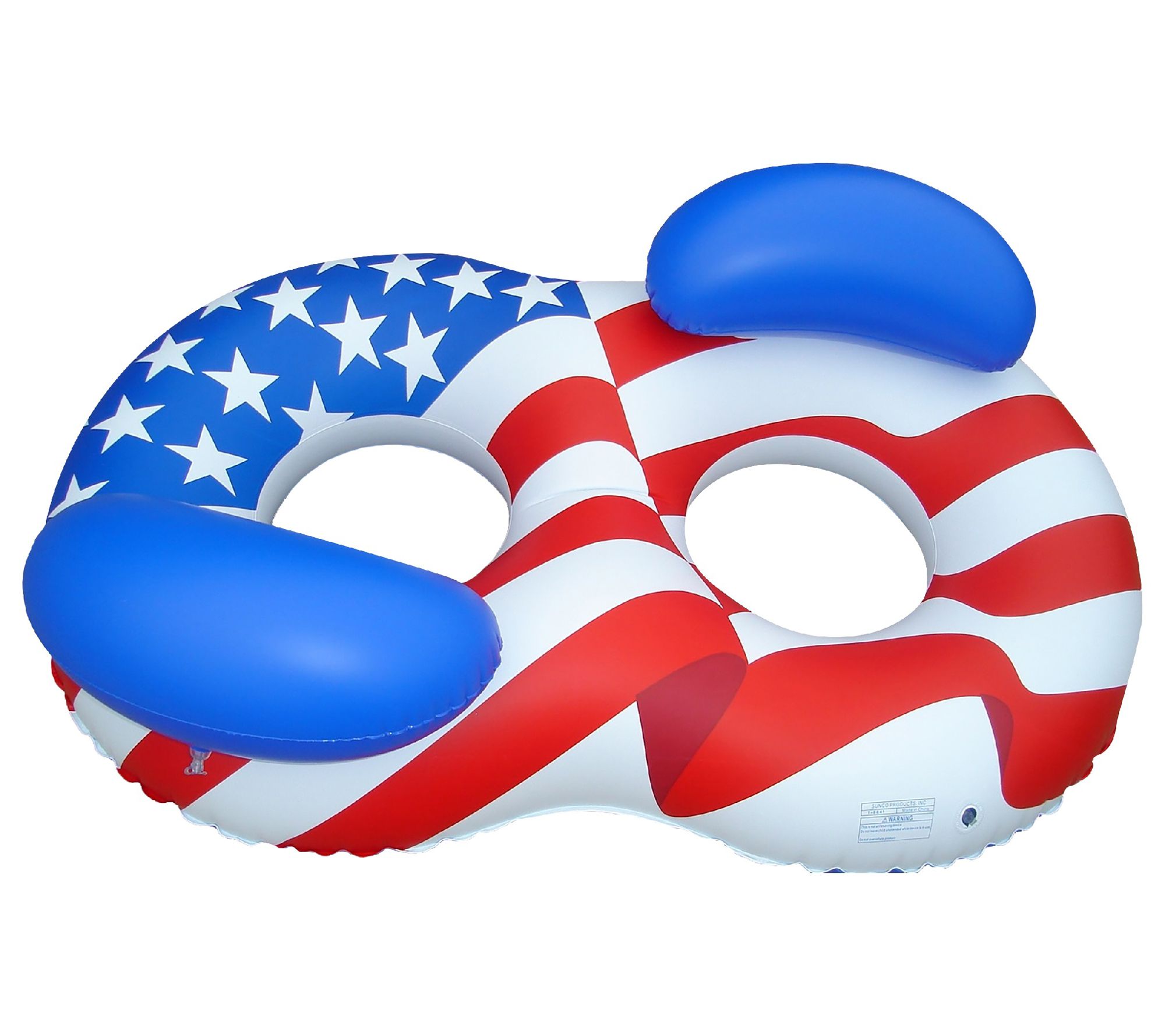 Swim Central Patriotic American Flag Duo Circular Pool Lounger