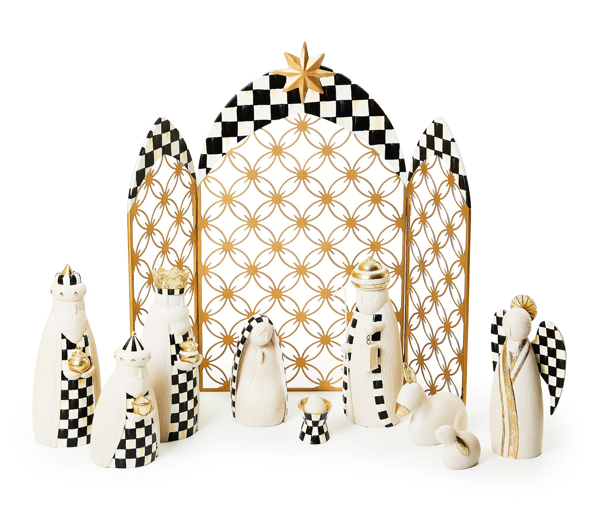 MacKenzie-Childs Courtly Check 10 Piece Nativity Set