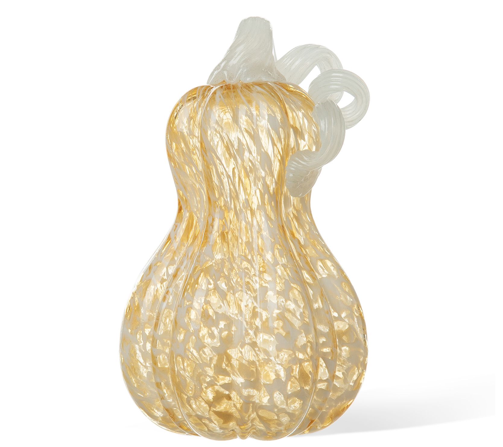 Glitzhome 8.5"H Fall Colorful Dots Glass Gourd