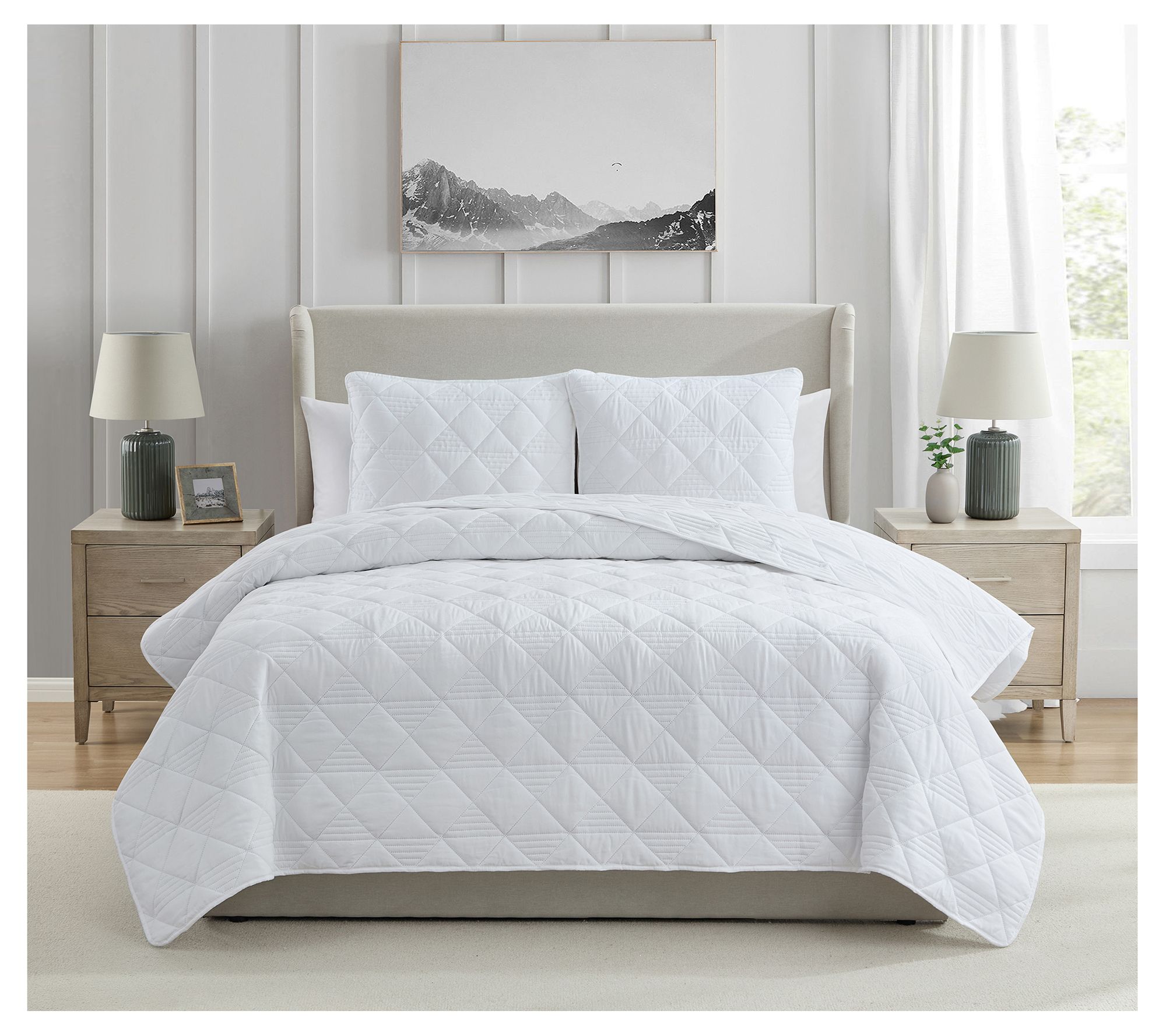 VCNY Home Lucy 3-Piece Diamond Microfiber QuiltSet, F/ Q