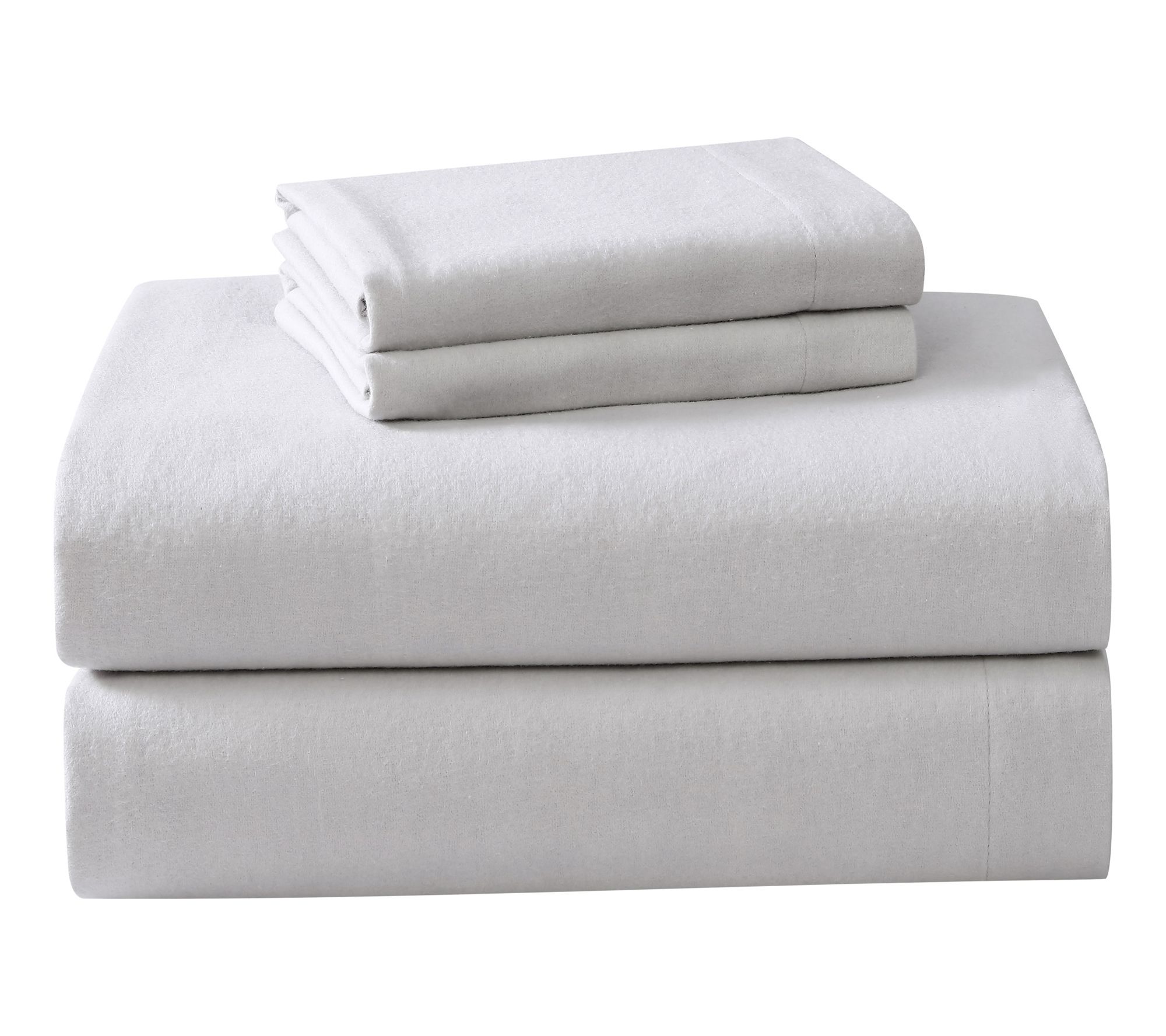 Laura Ashley Solid Grey Queen Flannel Sheet Set