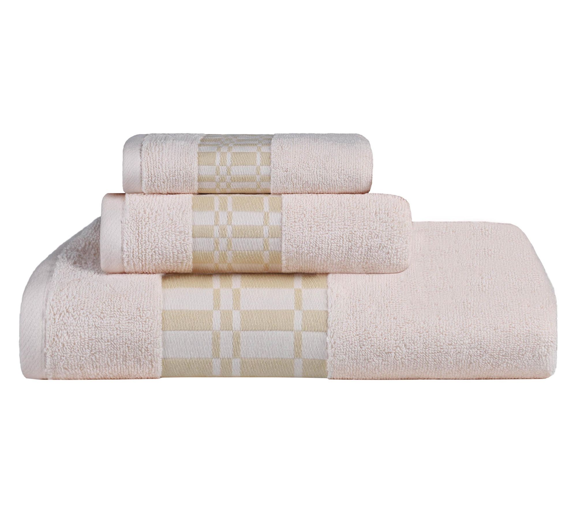 Superior Cotton Geometric Border 3-Piece TowelSet