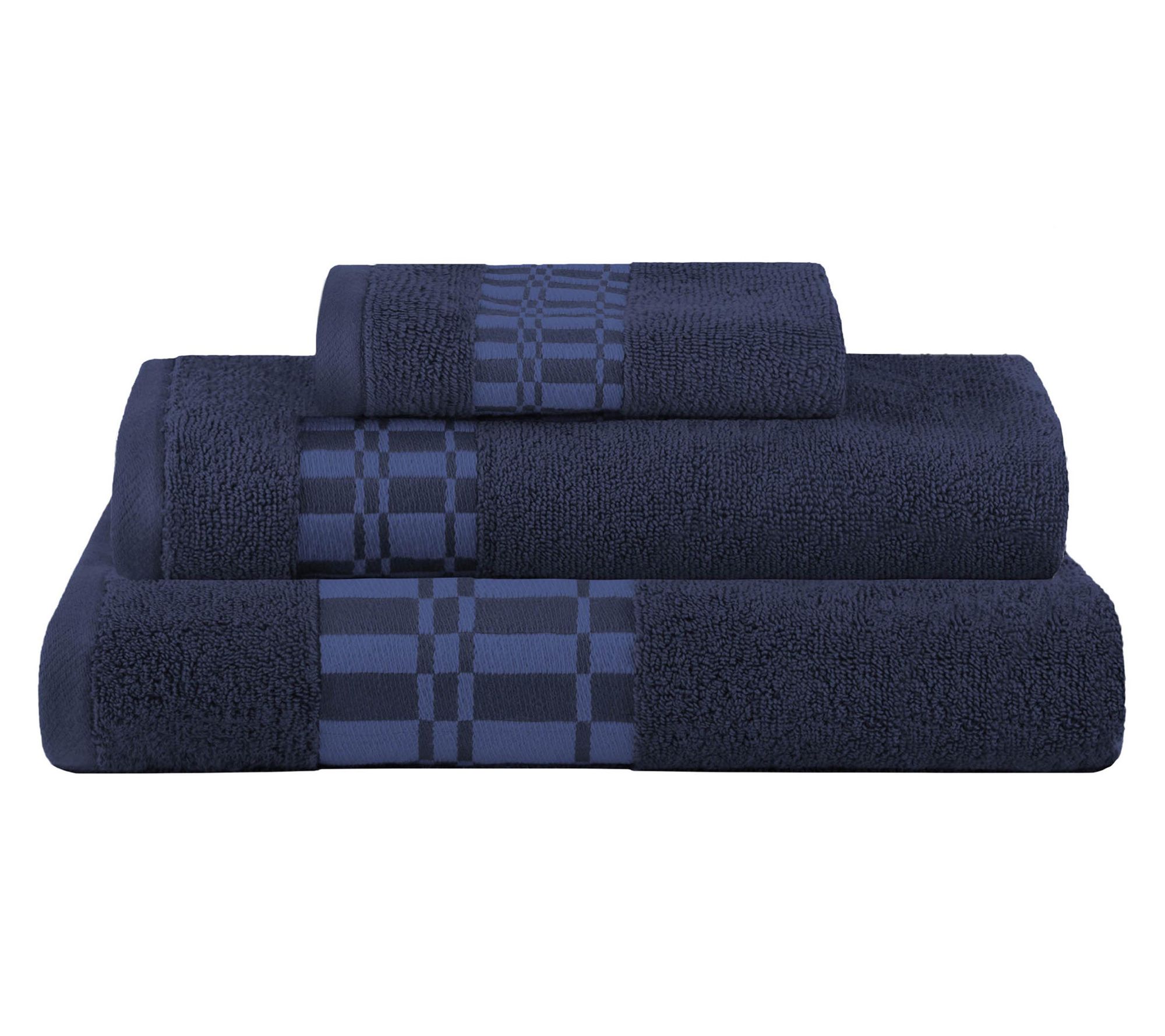 Superior Cotton Geometric Border 3-Piece TowelSet