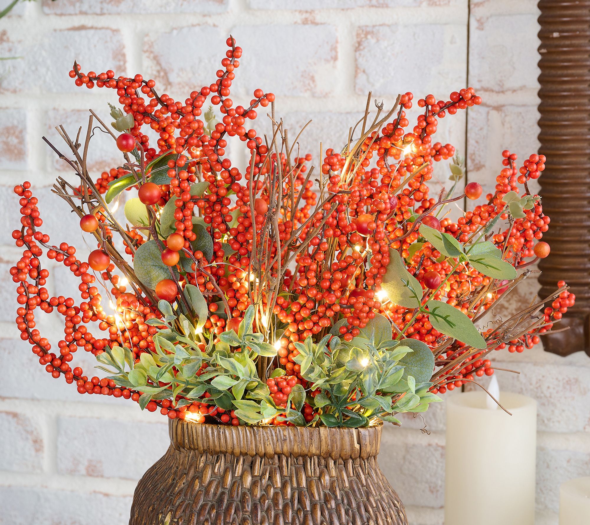 4Pc Lit Berry and Eucalyptus Picks by Valerie