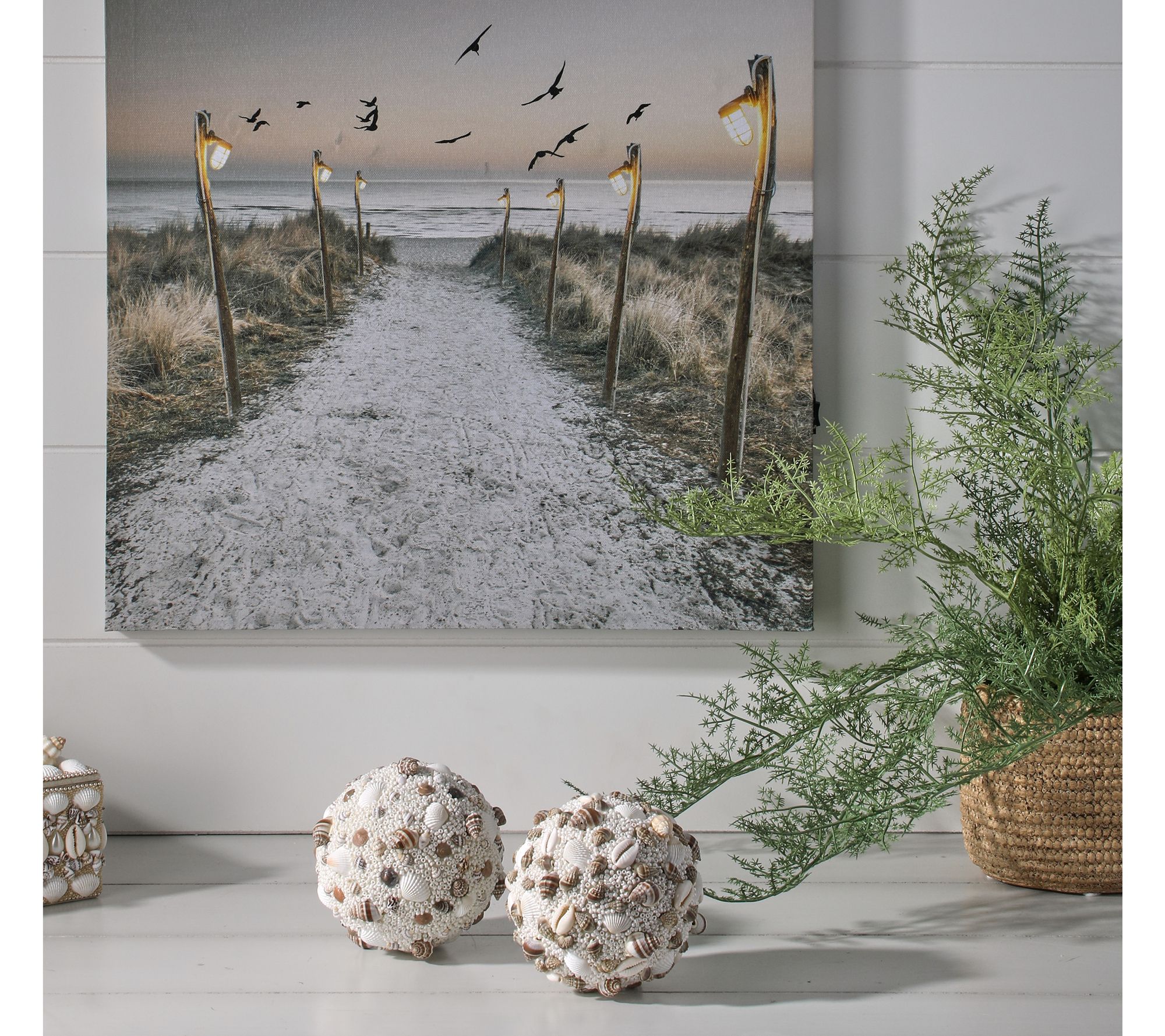 4" Beaded Shell Orb Set of 2 by Valerie