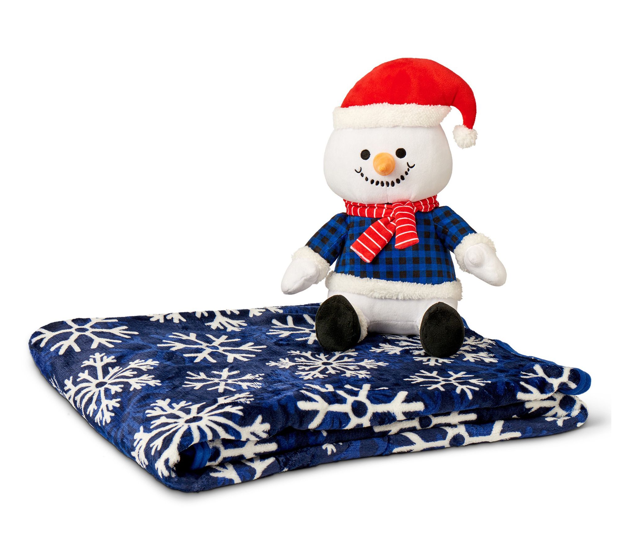 "As Is" Holiday Hugger Plush 60 x70 Throw with Decorative Pillow
