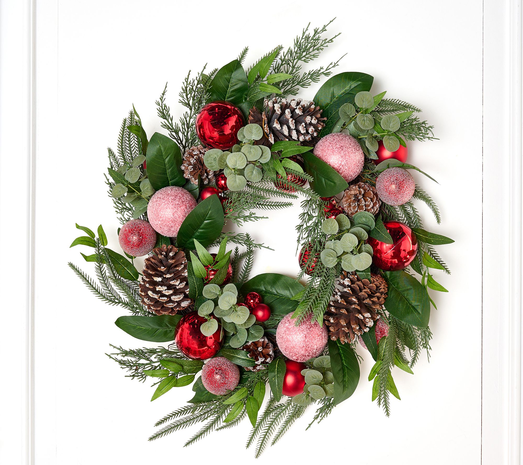 24" Ornament, Pinecone, and Pine Wreath by Valerie