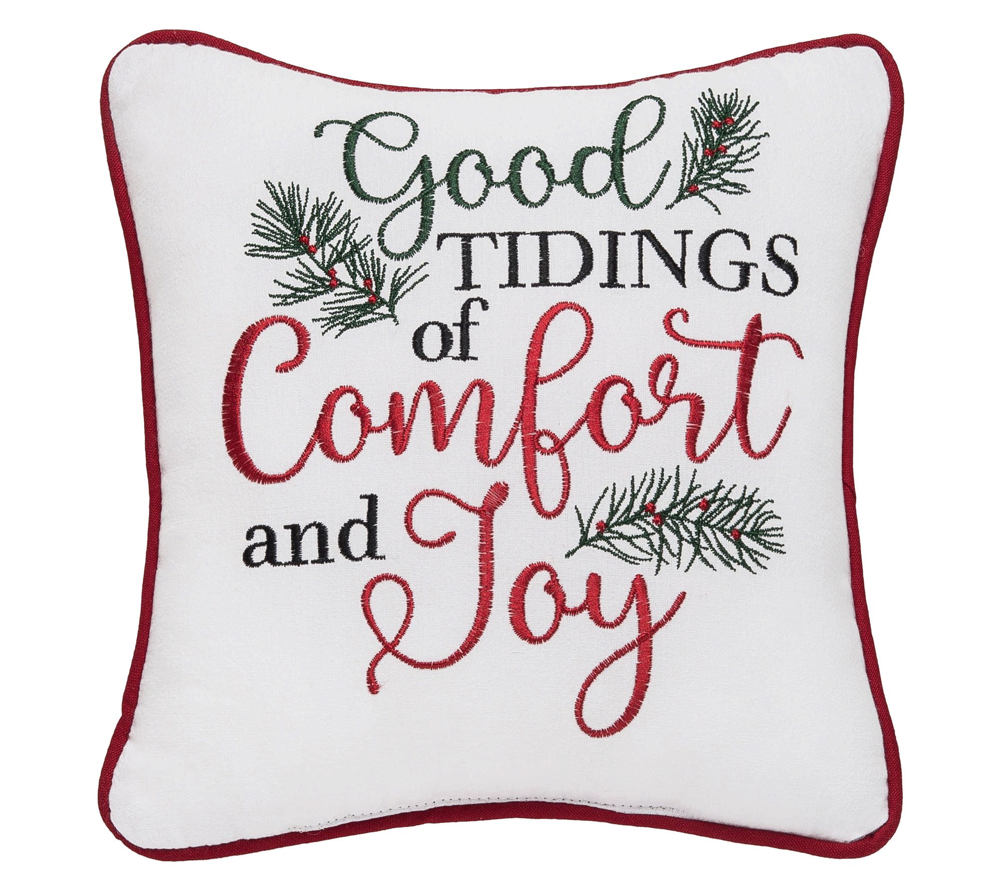 Tidings of Comfort & Joy Pillow by Valerie