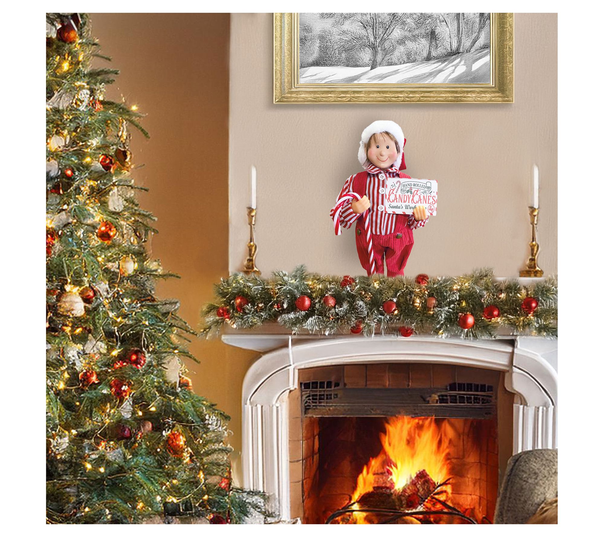 Santa's Workshop 12" Candy Cane Elf