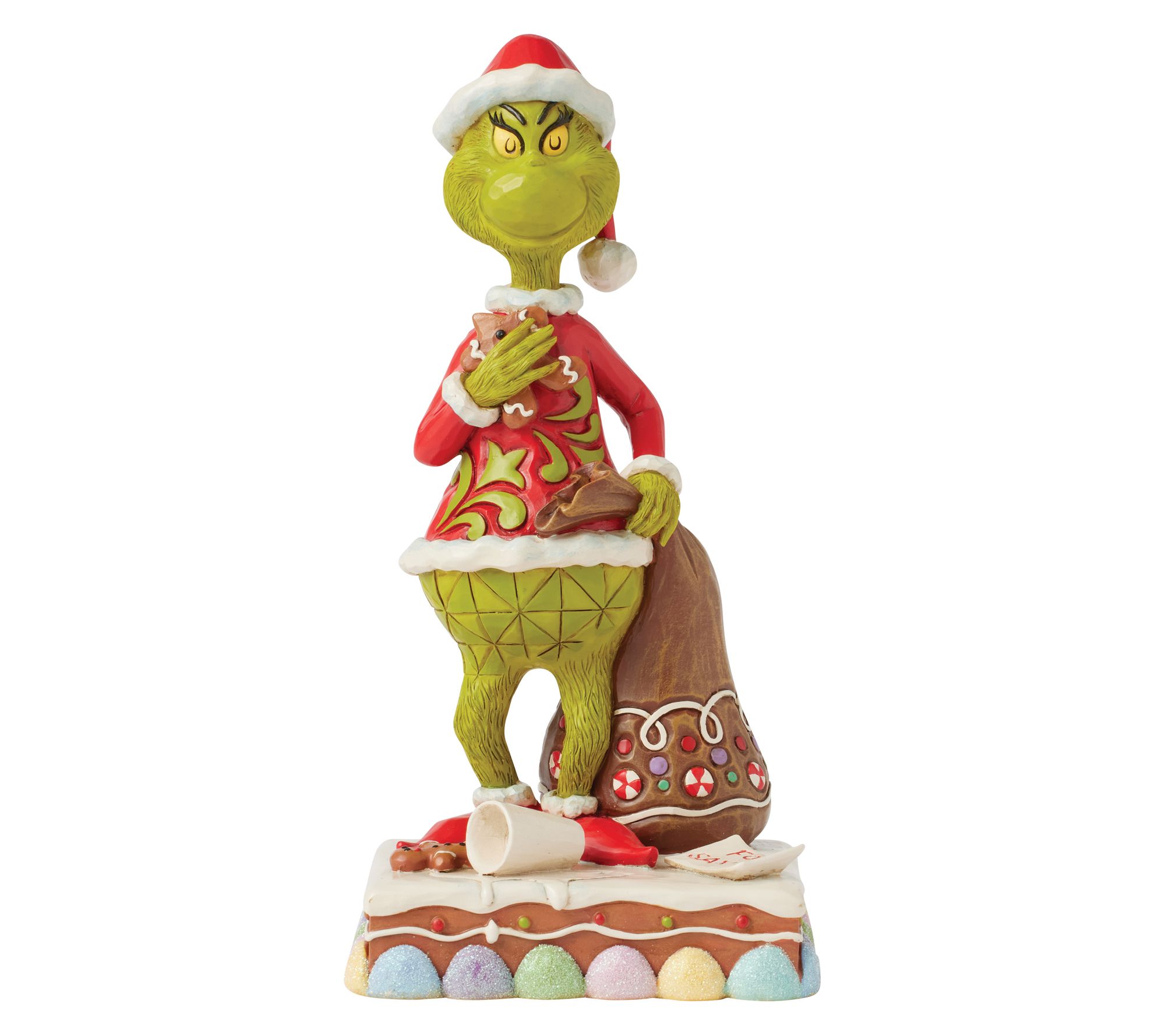 Jim Shore Grinch Eating Gingerbread Christmas Figurine 8in H