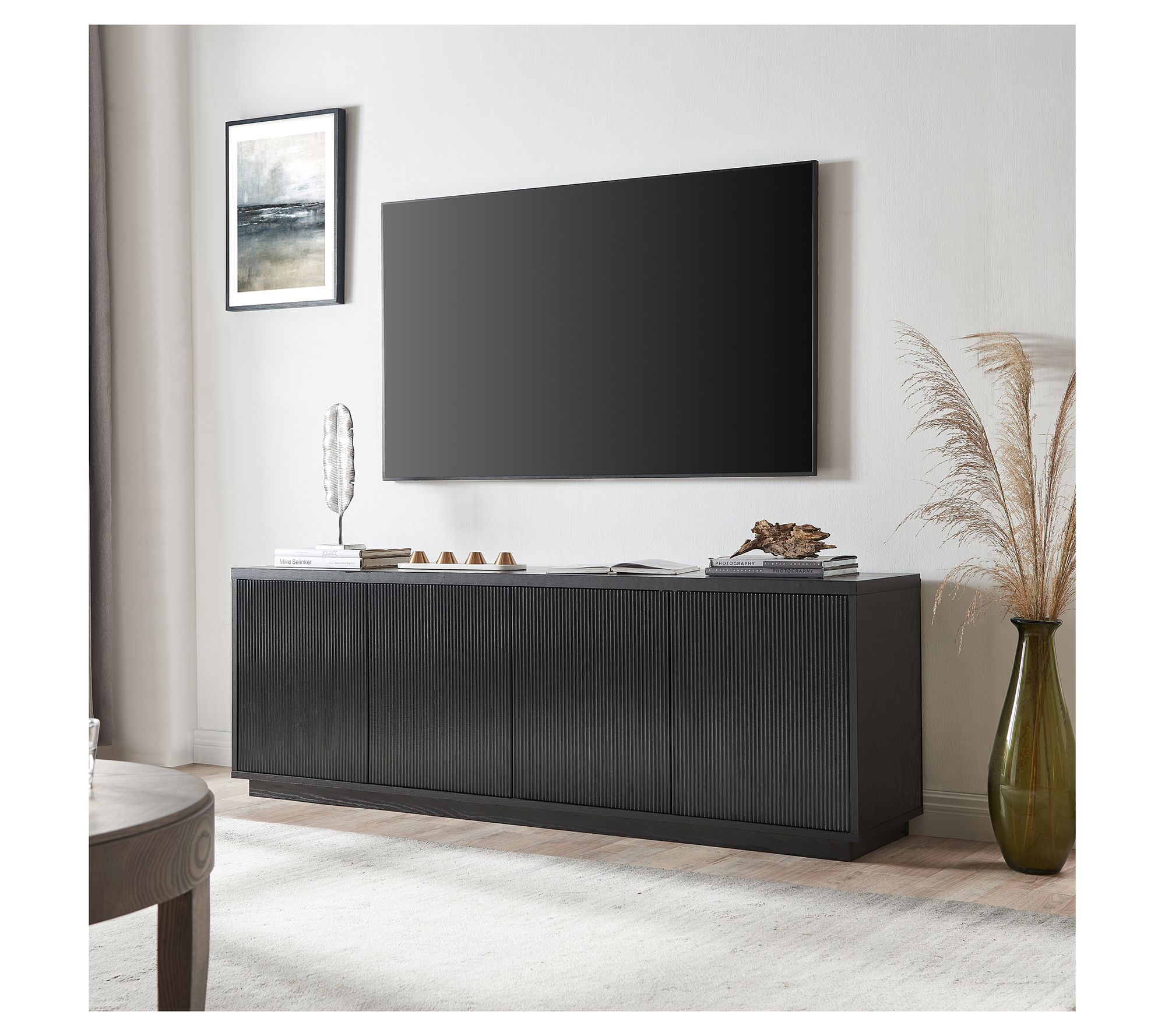 Hudson&Canal Hanson Rectangular TV Stand for TV's up to 75"