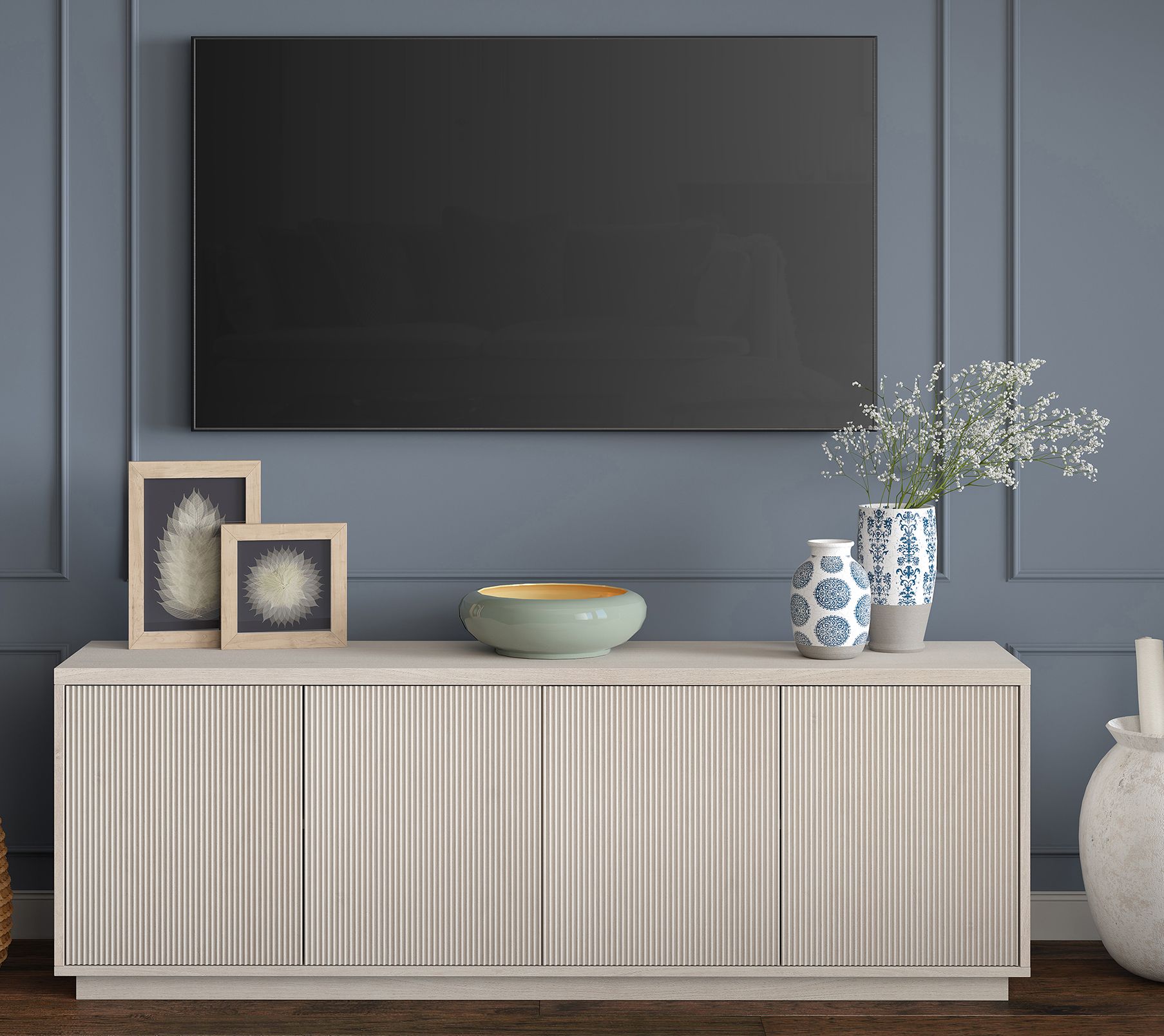 Hudson&Canal Hanson Rectangular TV Stand for TV's up to 75"