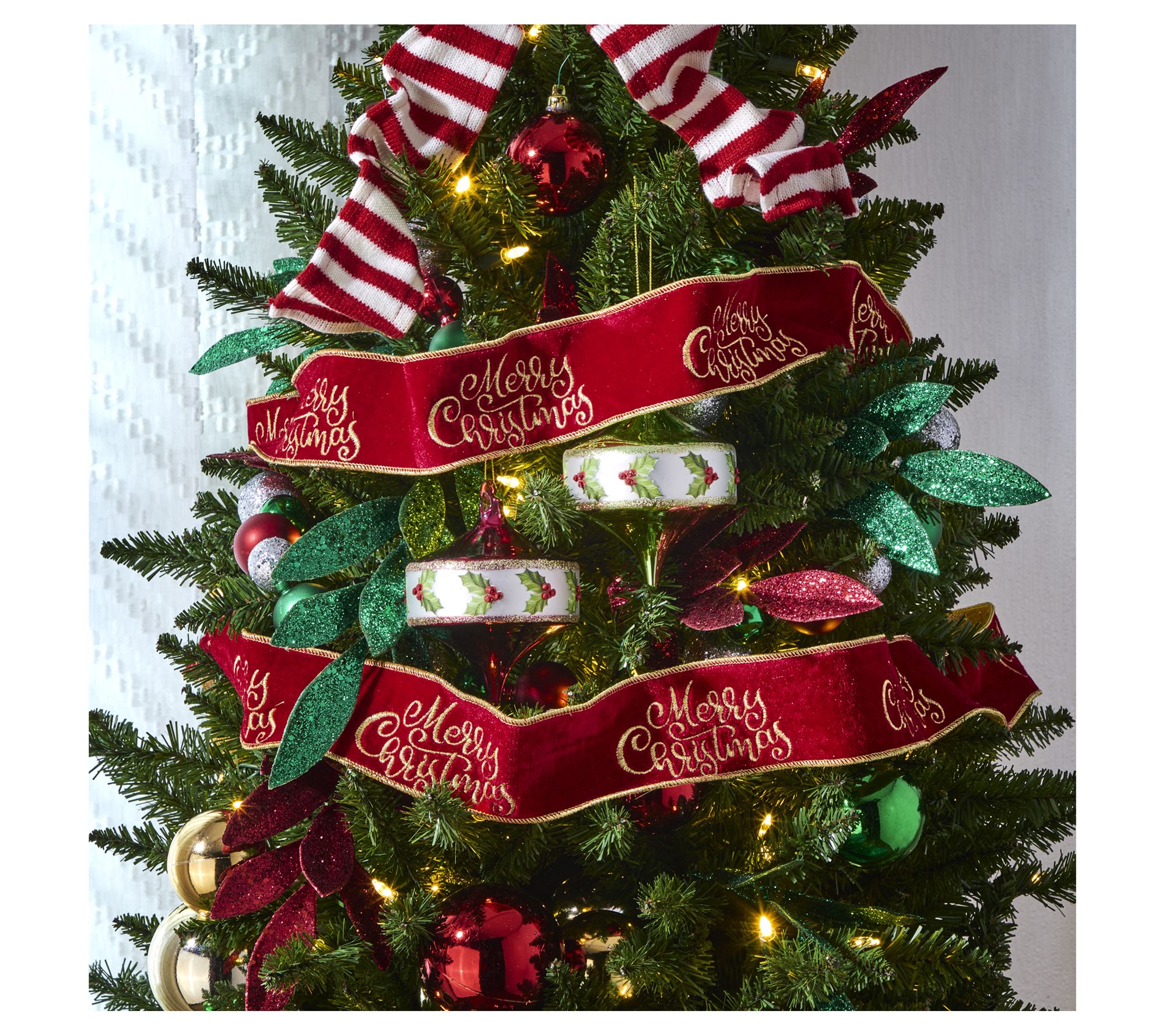 2.5" x 10-Yard Velvet "Merry Christmas" Ribbonby Valerie