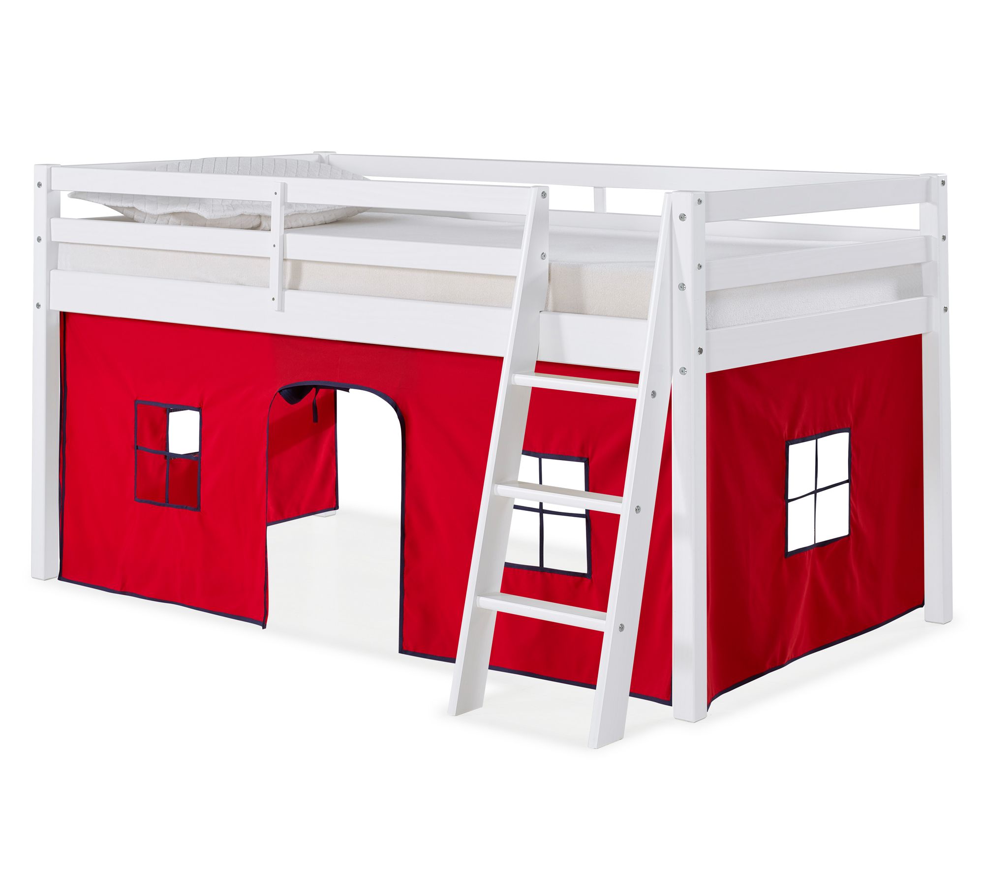 Alaterre Furniture Roxy Junior Loft Twin Bed Playhouse Tent