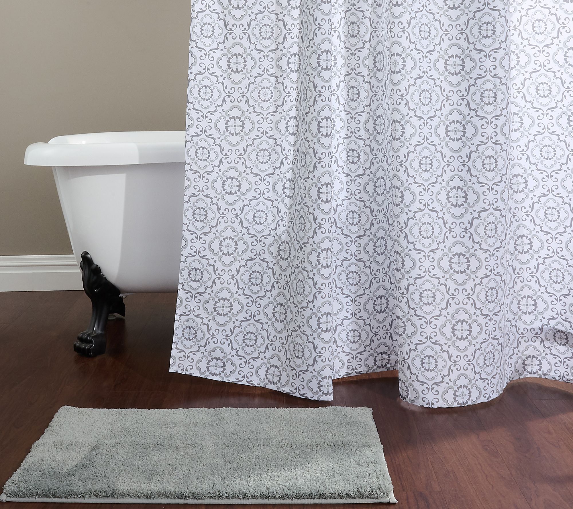 "As Is" Home Reflections Shower Curtain and Bathmat Bundle