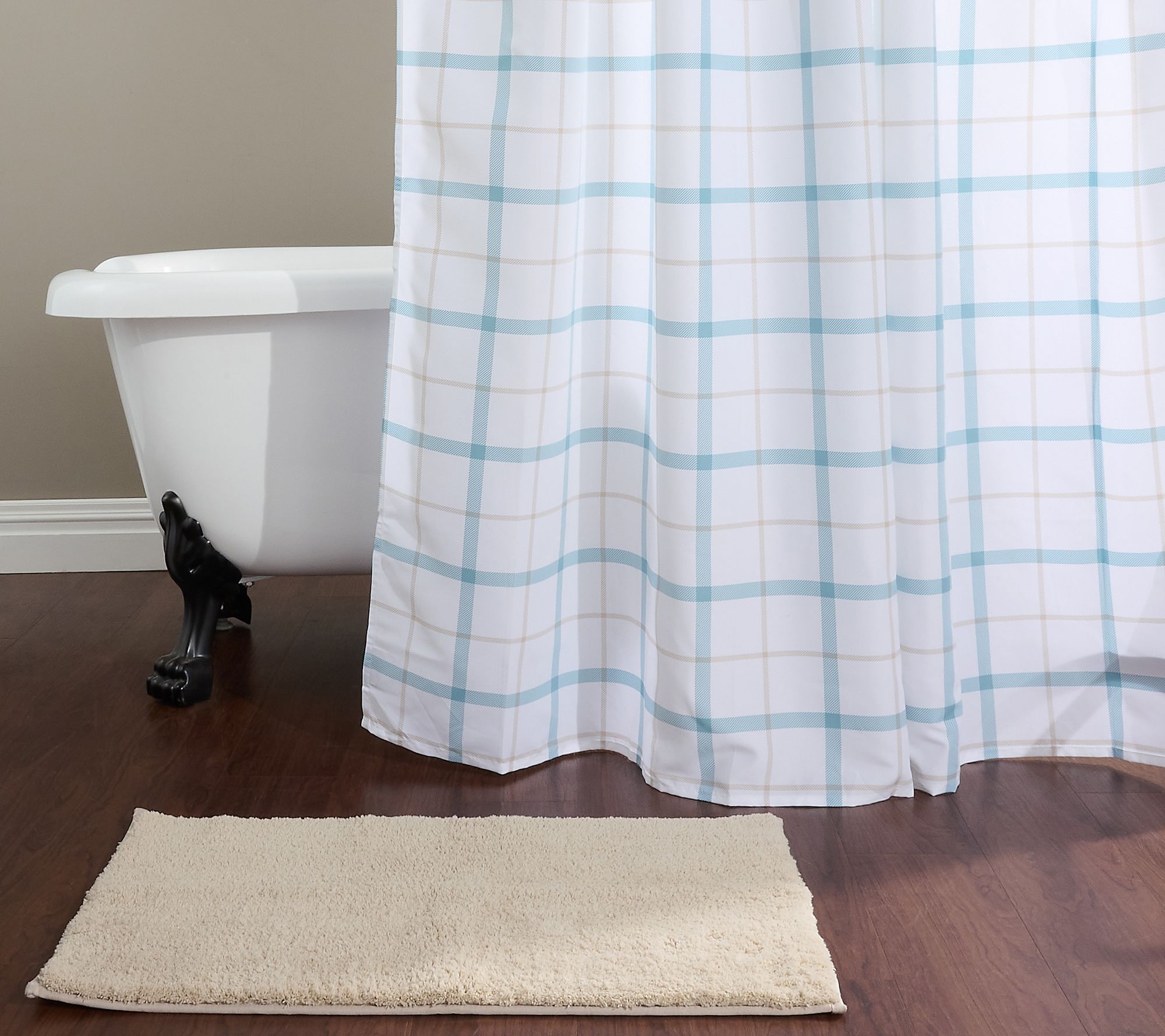 "As Is" Home Reflections Shower Curtain and Bathmat Bundle