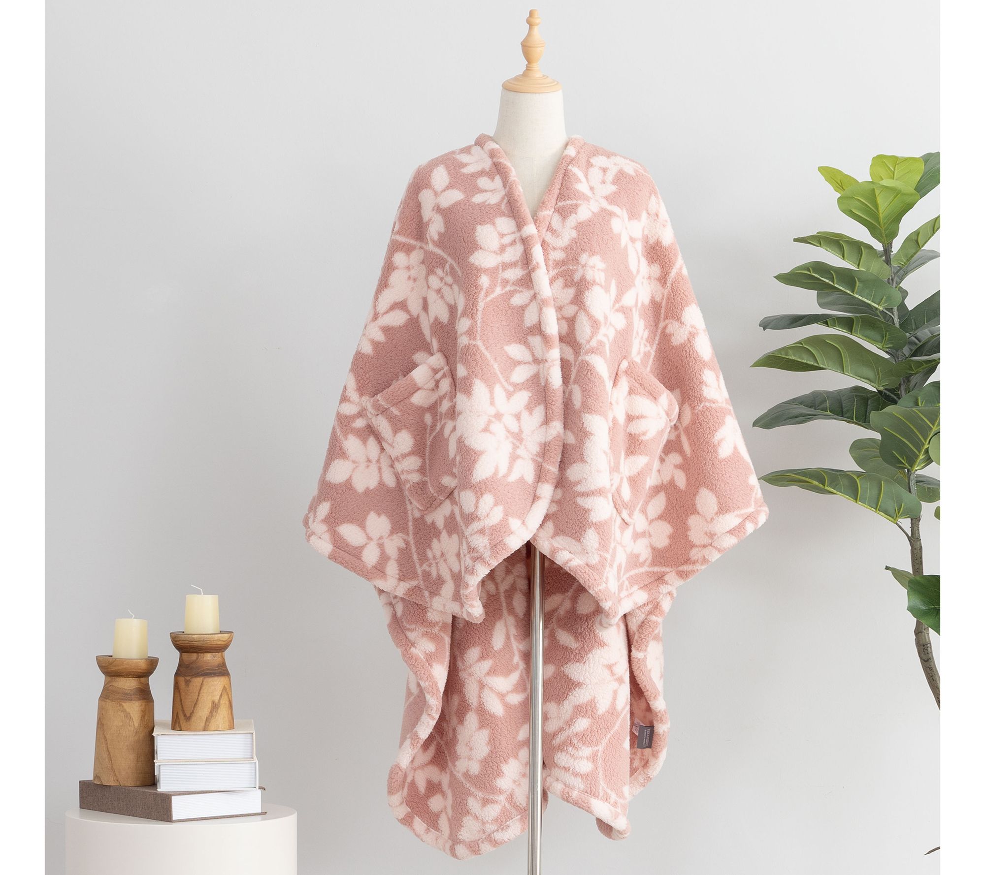 "As Is" Berkshire Botanical Vine Sherpa Wearable Throw