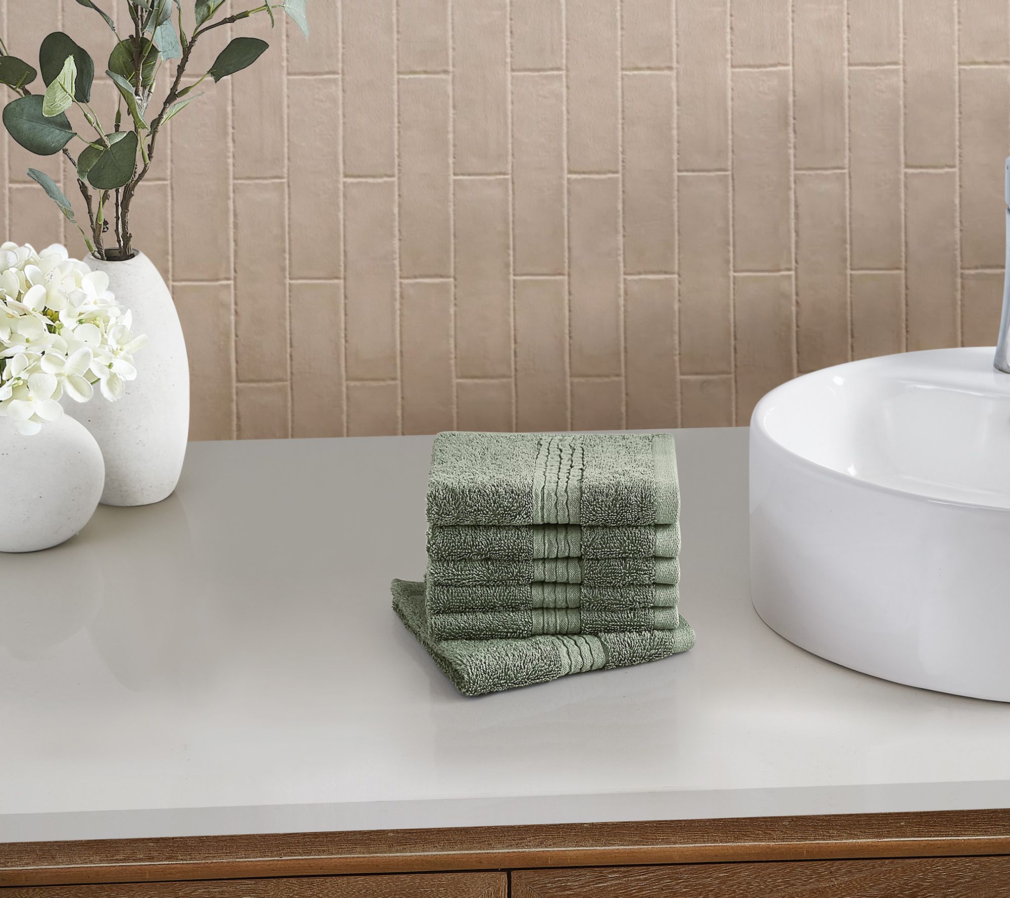 Cannon Cotton Tencel 6-Pack Wash Cloth