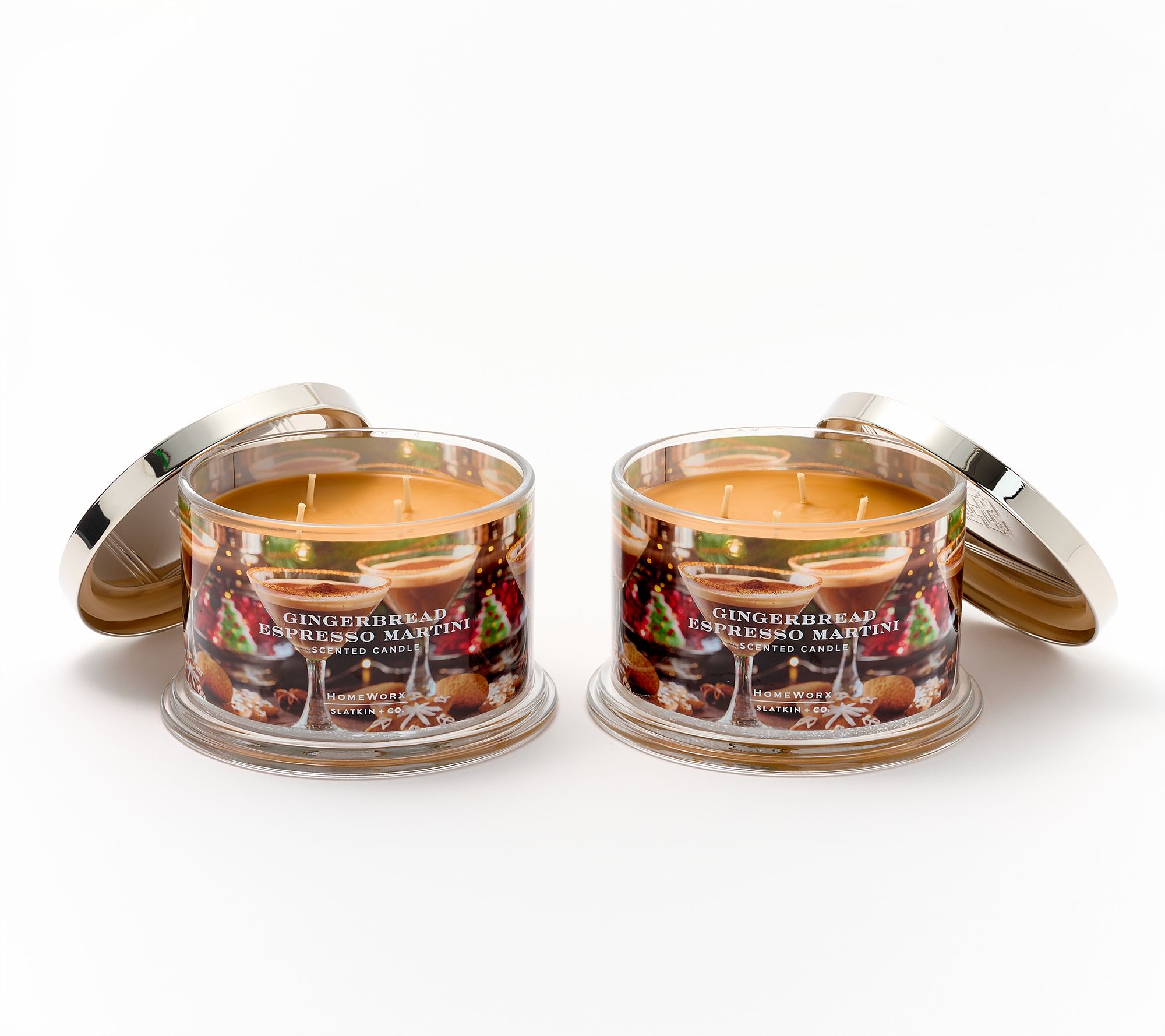 "As Is" HomeWorx by Slatkin + Co. S/2 18oz GB EspressoMartini