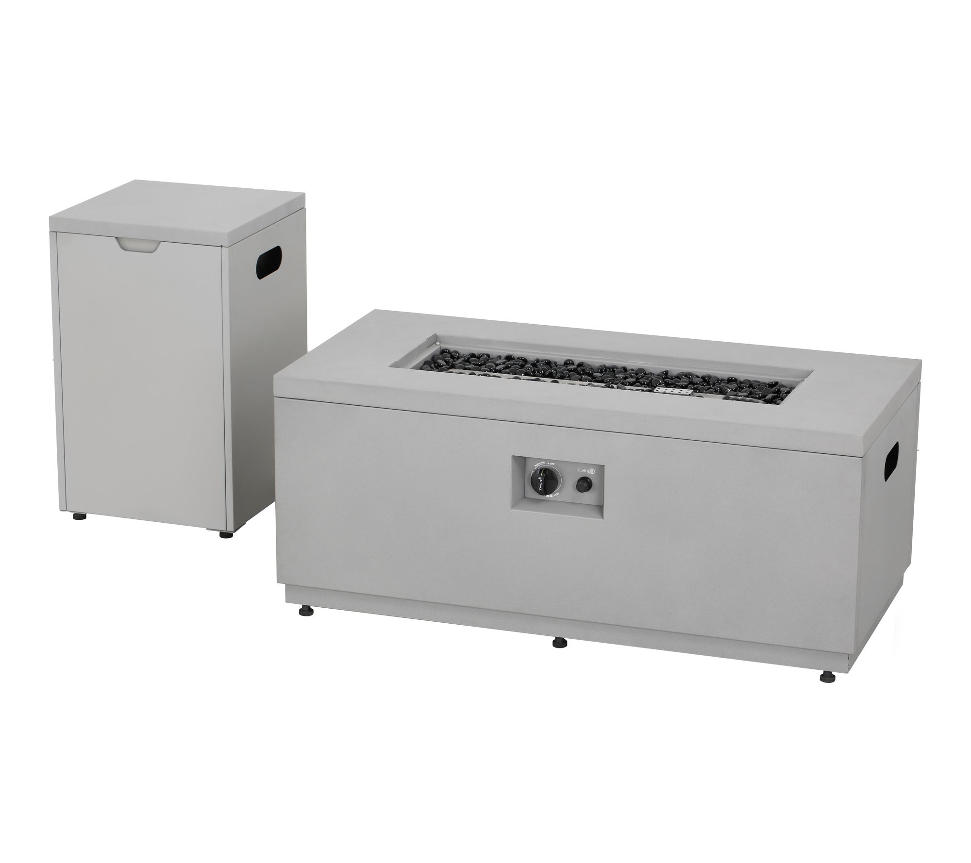 HEATMAXX Propane Rectangle Gas Fire Pit Table w/ Tank Cover